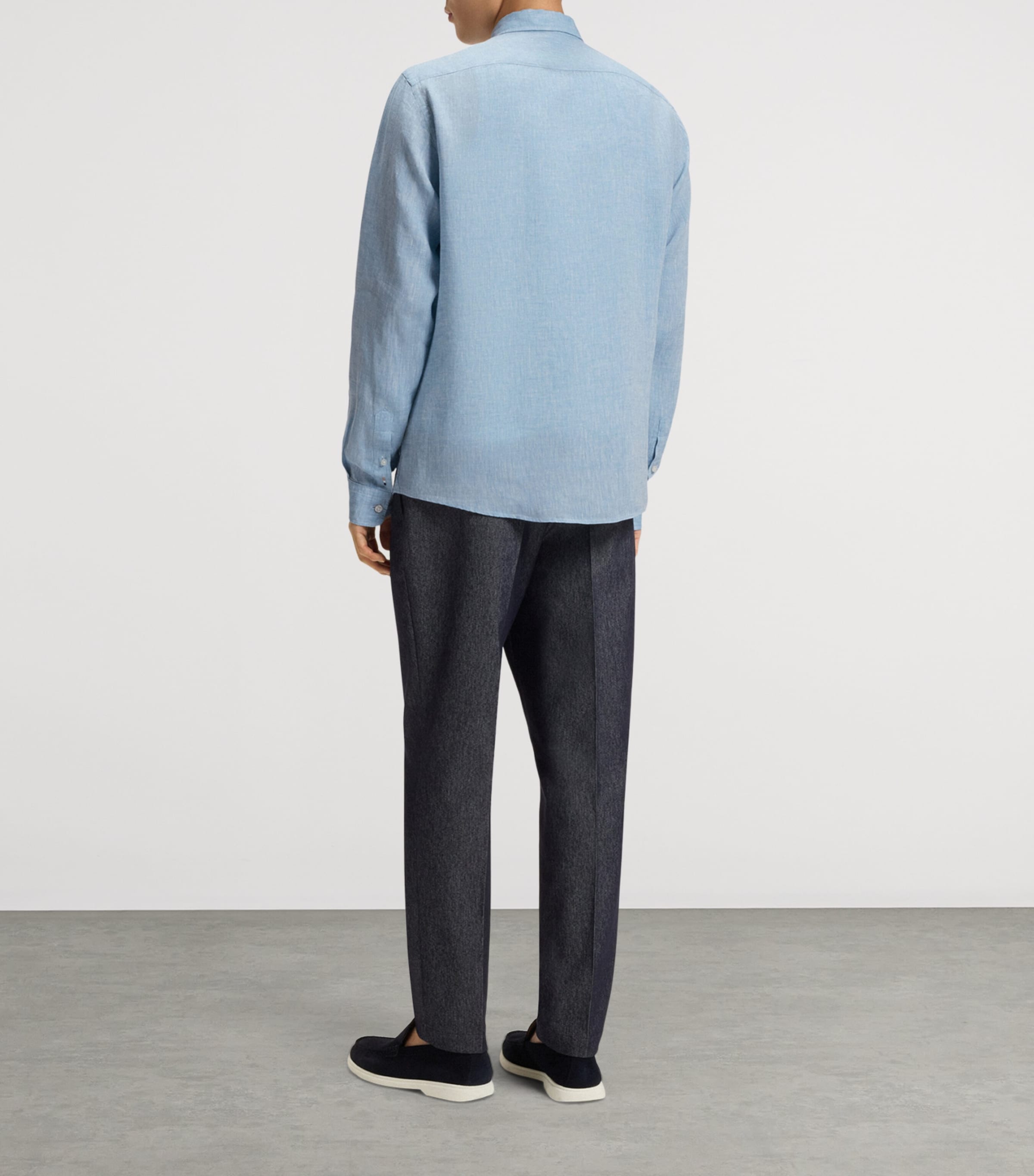 Linen Button-Down Shirt 453 Image 4