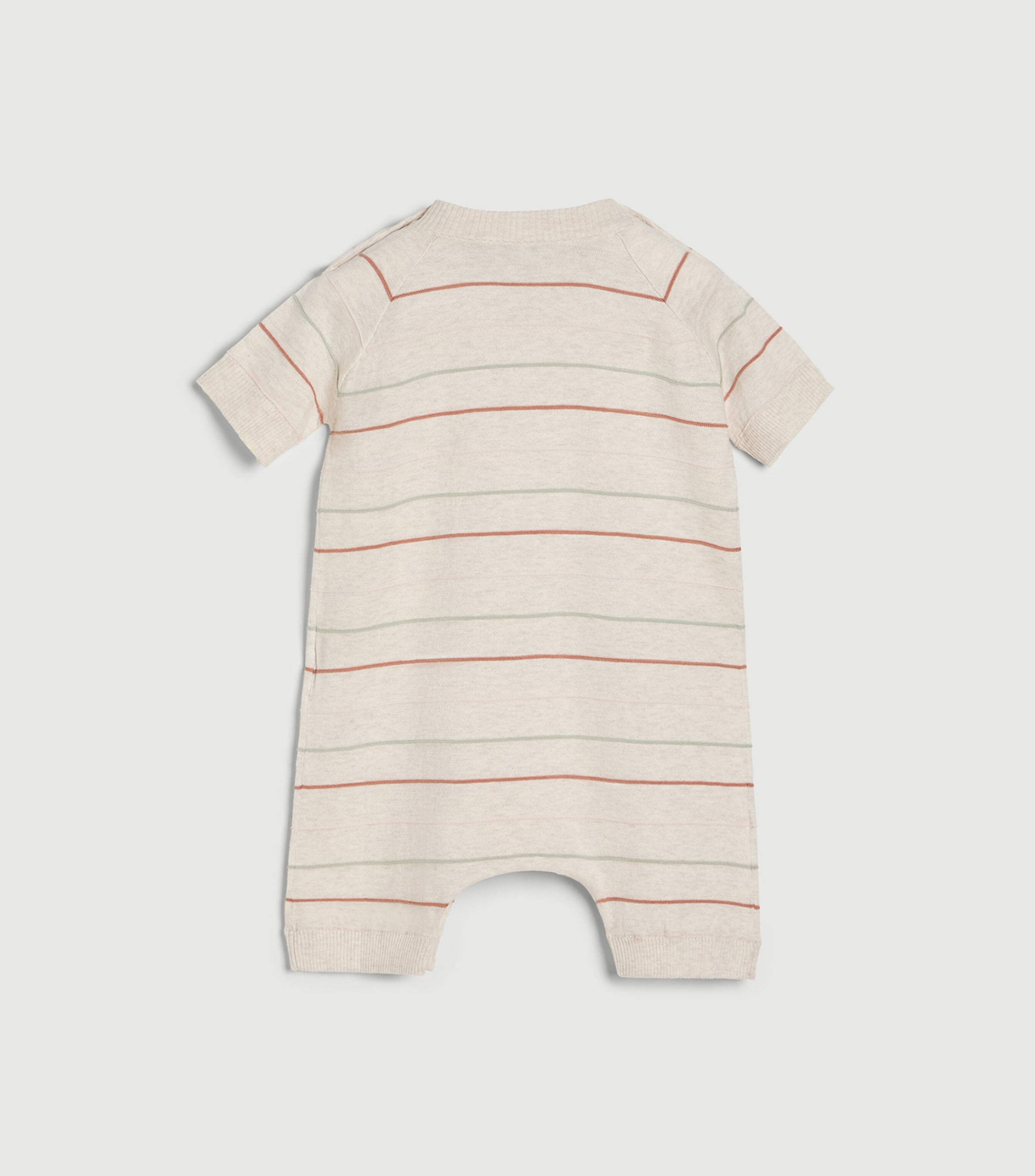 Brunello Cucinelli Kids Cotton Stripe Baby Bernie Playsuit (3-18 Months) Image 3