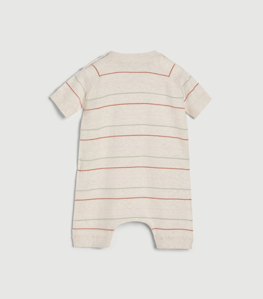 Brunello Cucinelli Kids Cotton Stripe Baby Bernie Playsuit (3-18 Months) Image 3