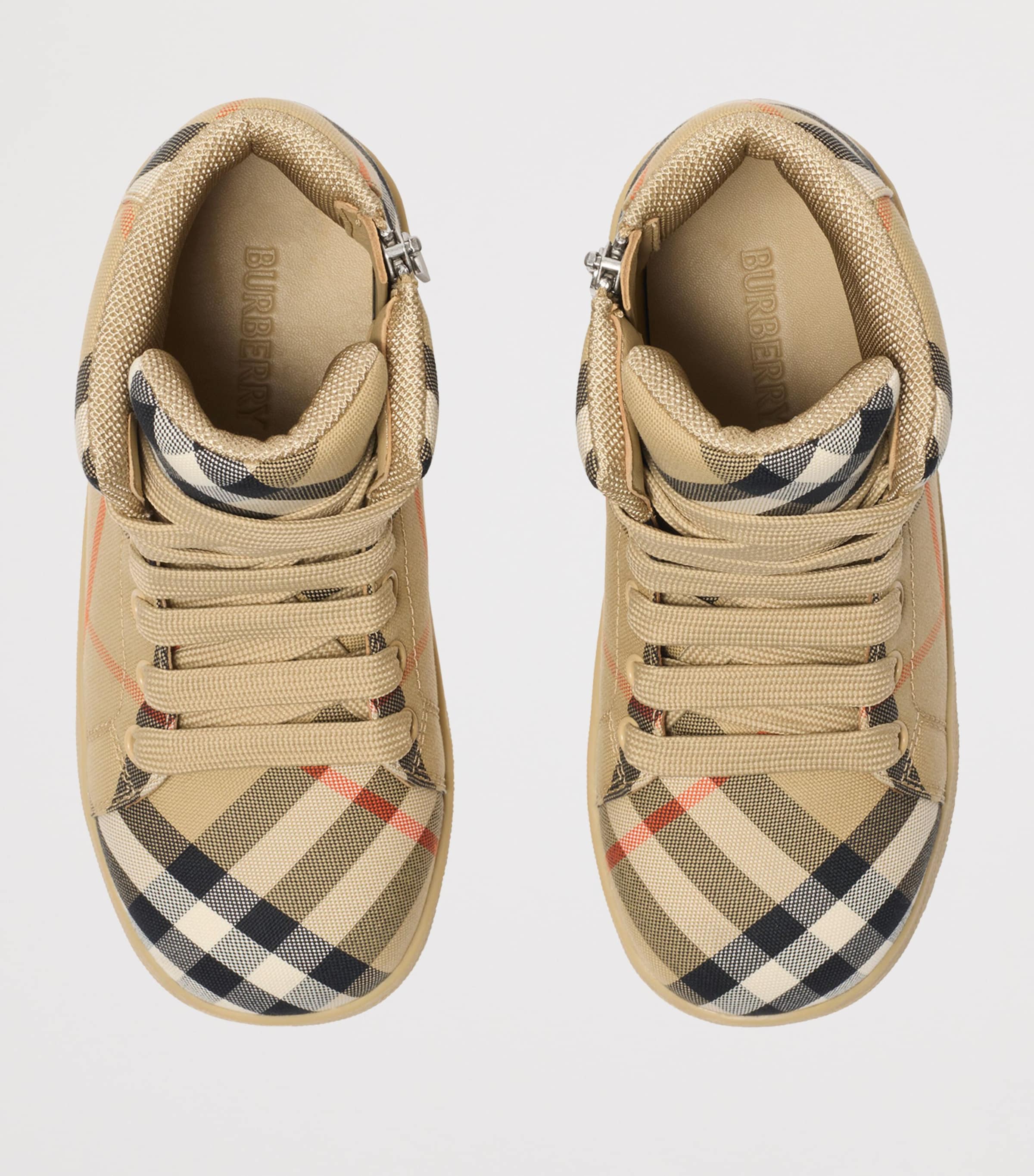 Cotton Check High-Top Sneakers SAND IP CHECK Image 2