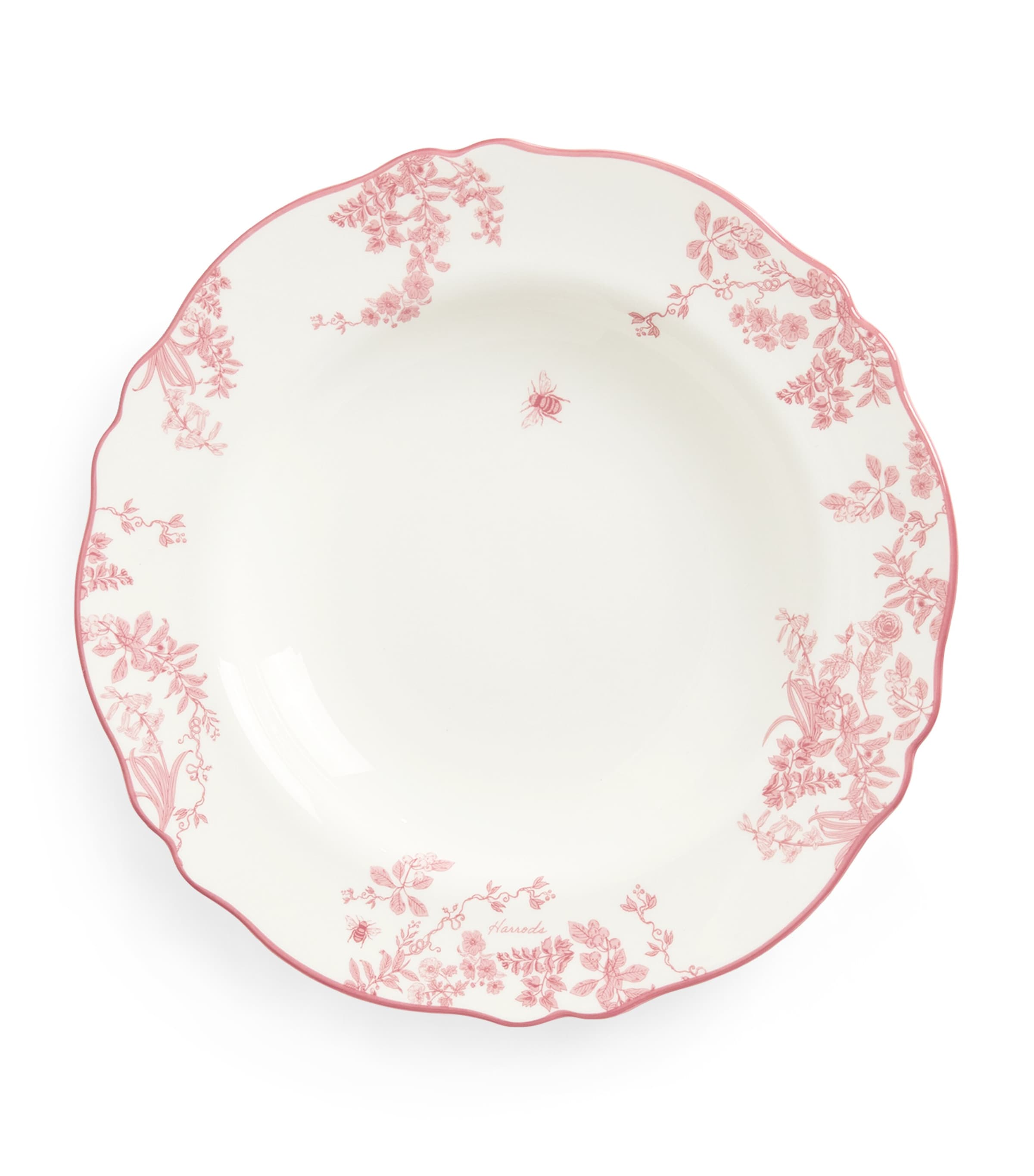 Harrods Bone China Toile Bowl In Pink