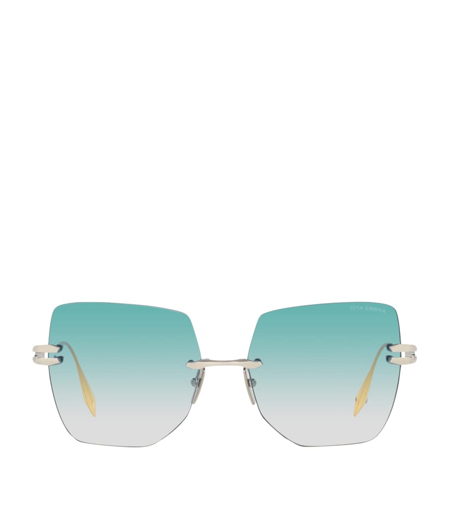 DITA Rimless Square Embra Sunglasses Silver Image 1