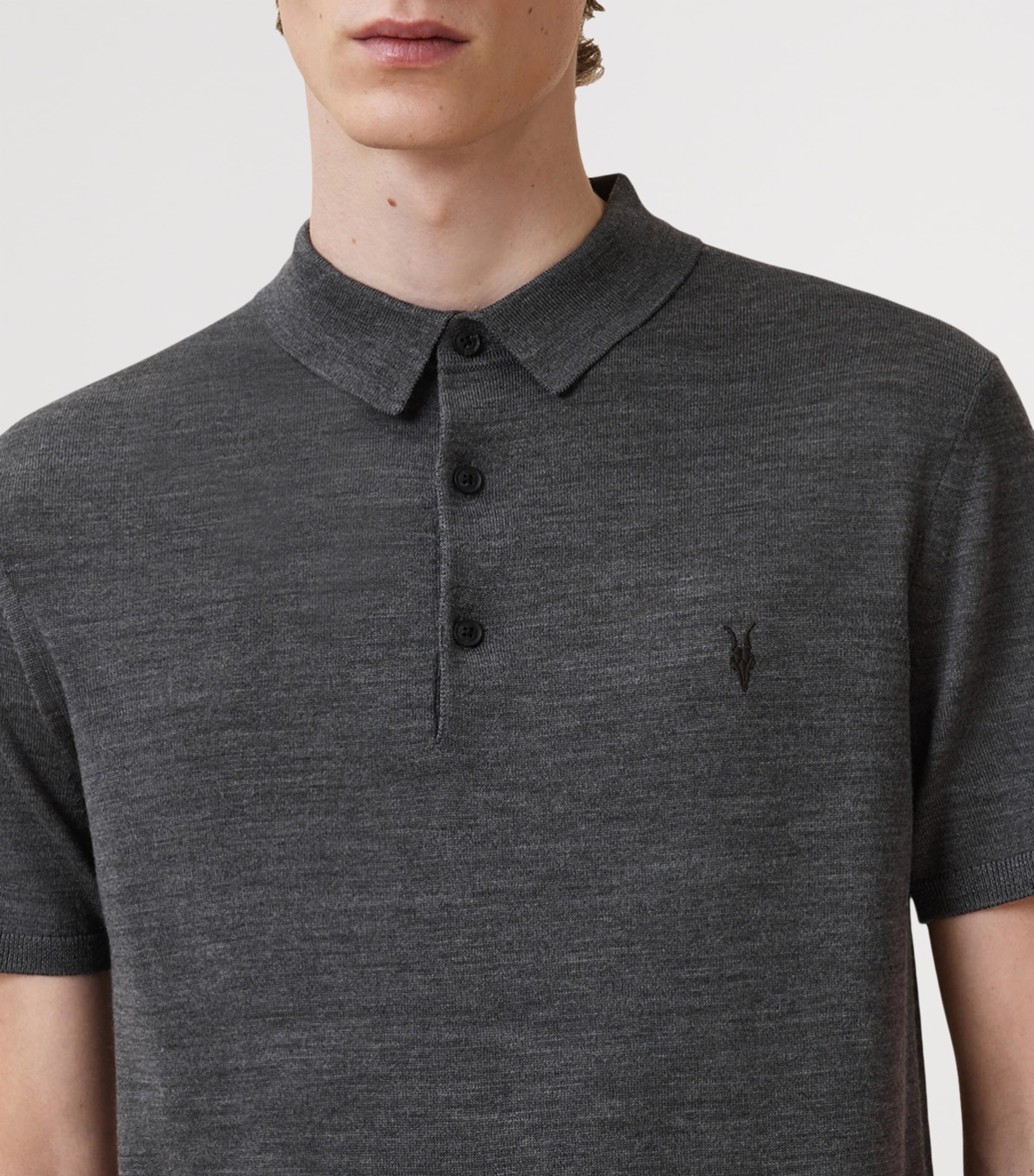 Merino Wool Mode Polo Shirt MONUMENT GREY Image 6