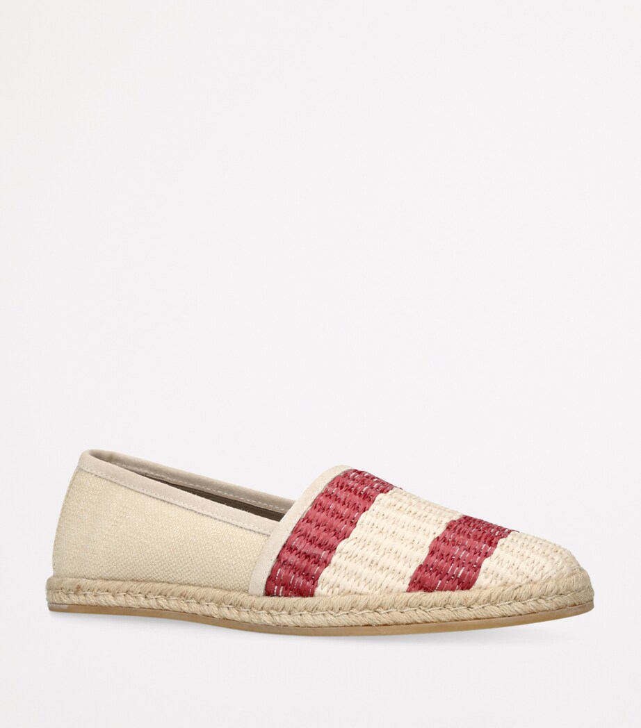 Brunello Cucinelli Kids Raffia Stripe Espadrilles Cream Comb Image 3