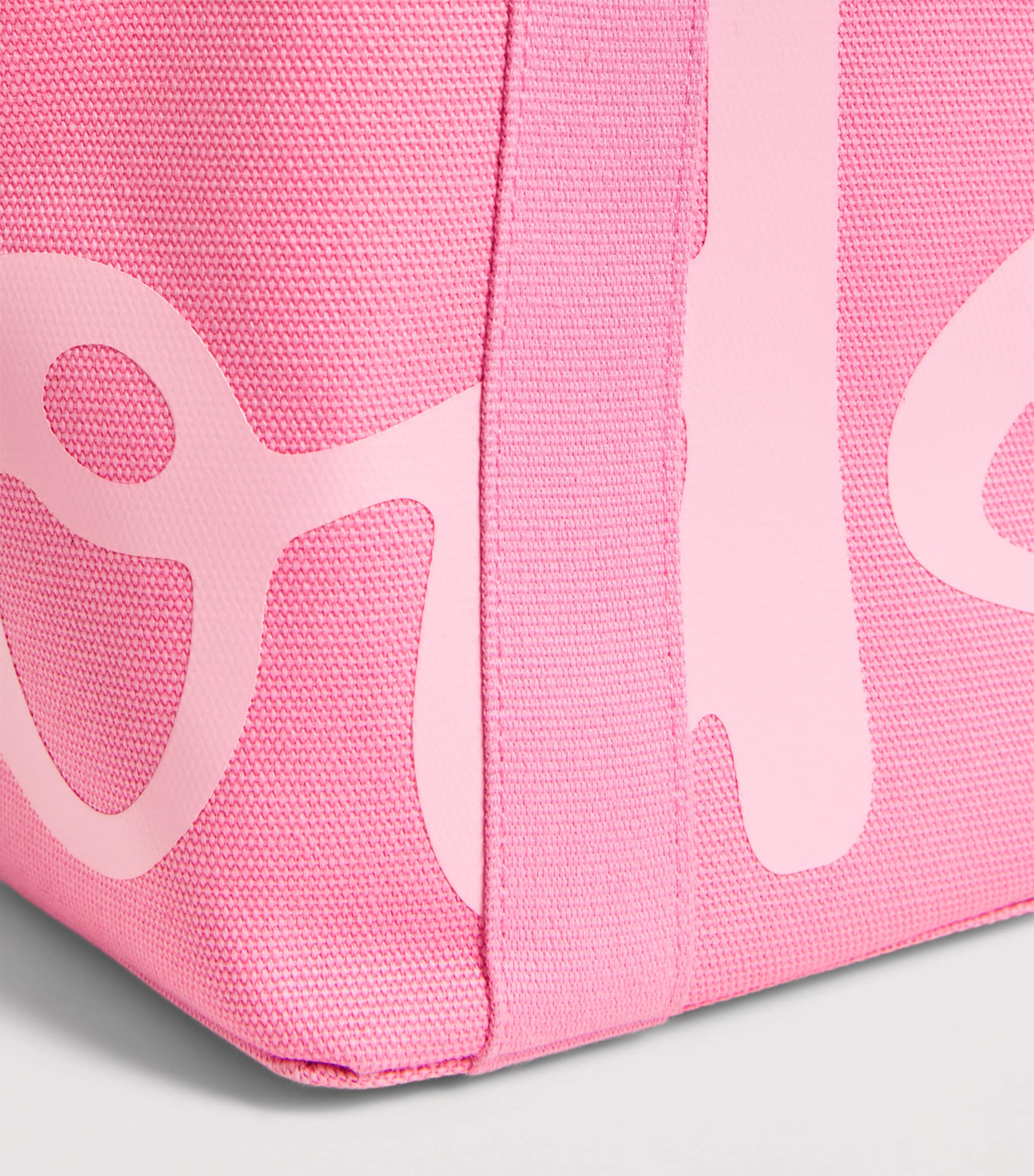 Harrods Small Cotton Logo Tote Bag Pink Image 6