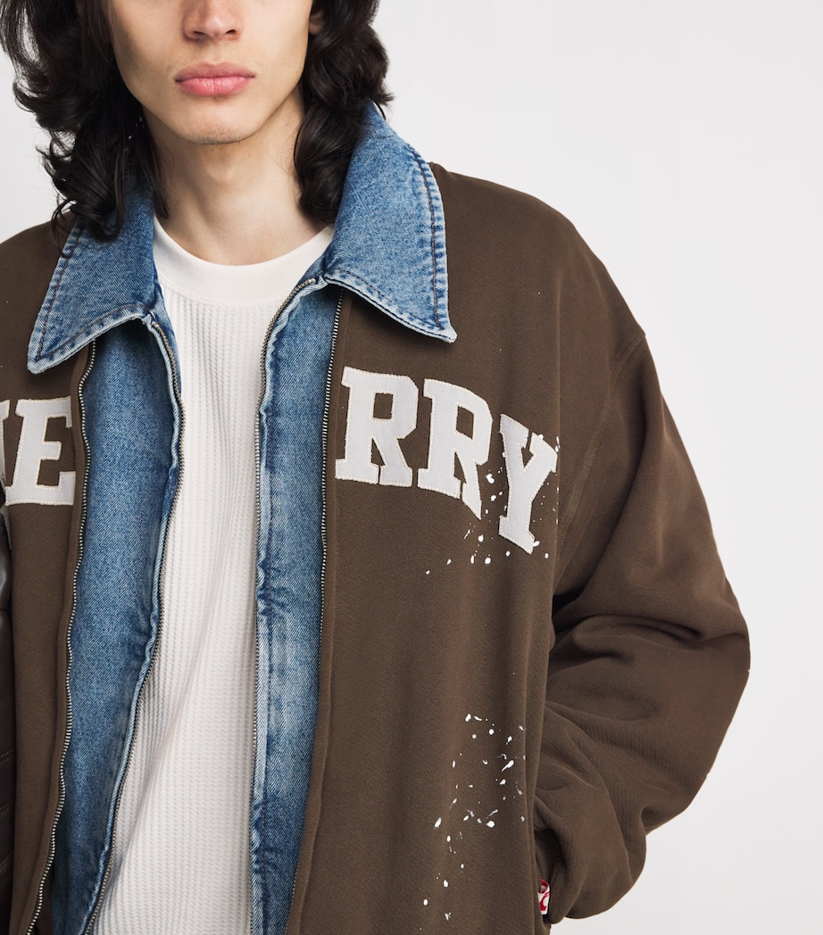 Cherry Los Angeles Mens Cotton Logo Zip-Up Sweater Chocolate Image 3
