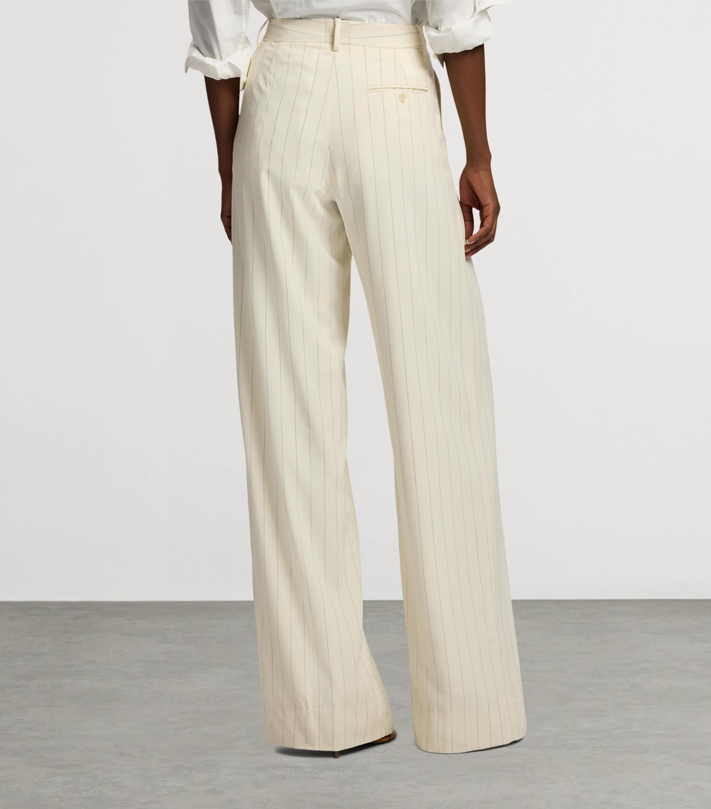 Wool Stripe Jody Trousers NATURAL-101 Image 8