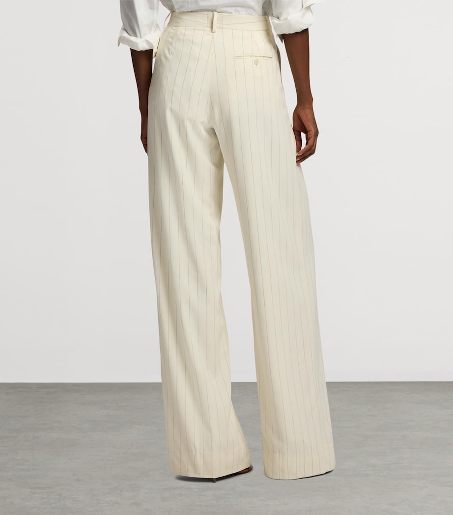 Wool Stripe Jody Trousers NATURAL-101 Image 8