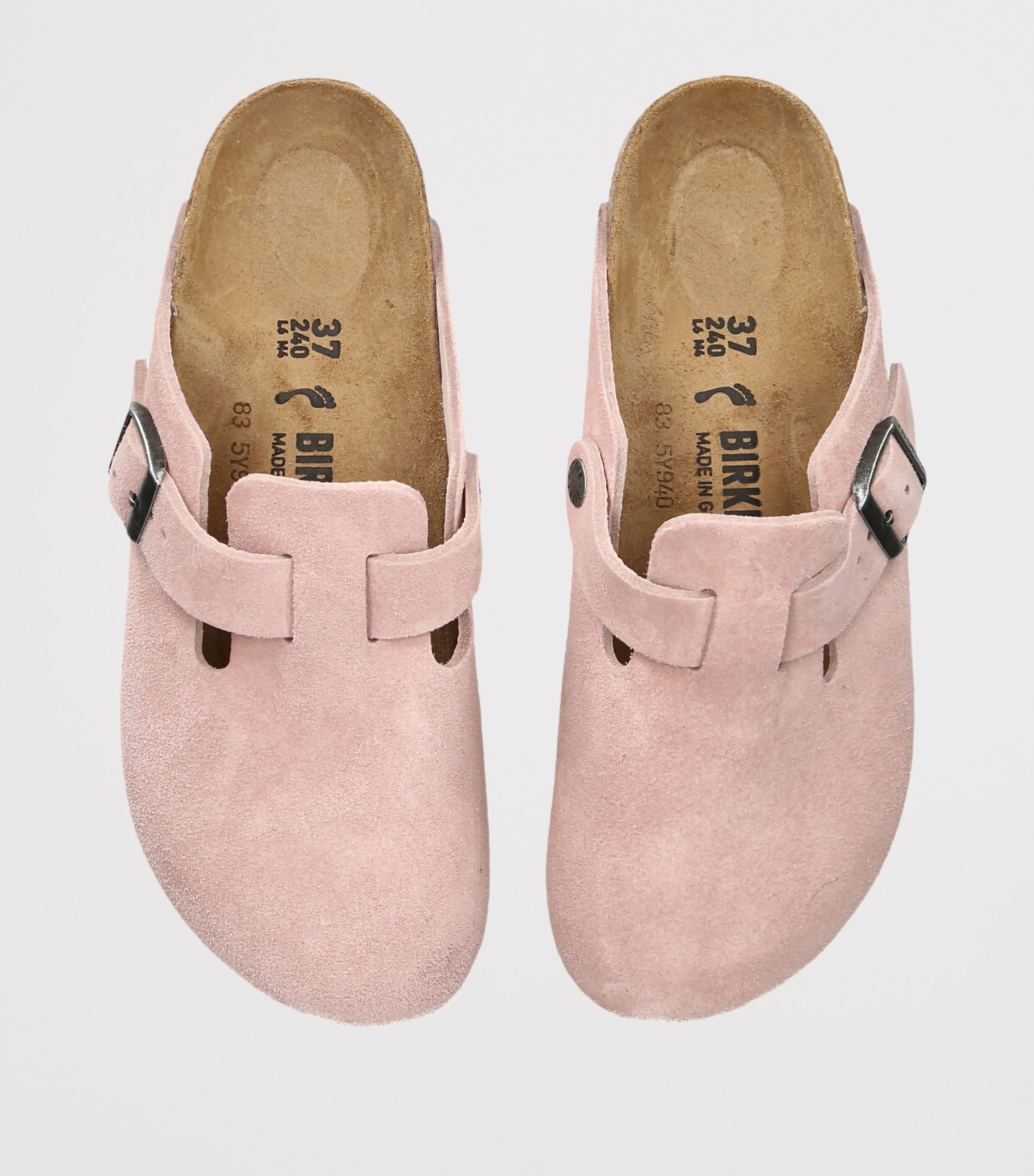Birkenstock Suede Boston Clogs Pink Image 4