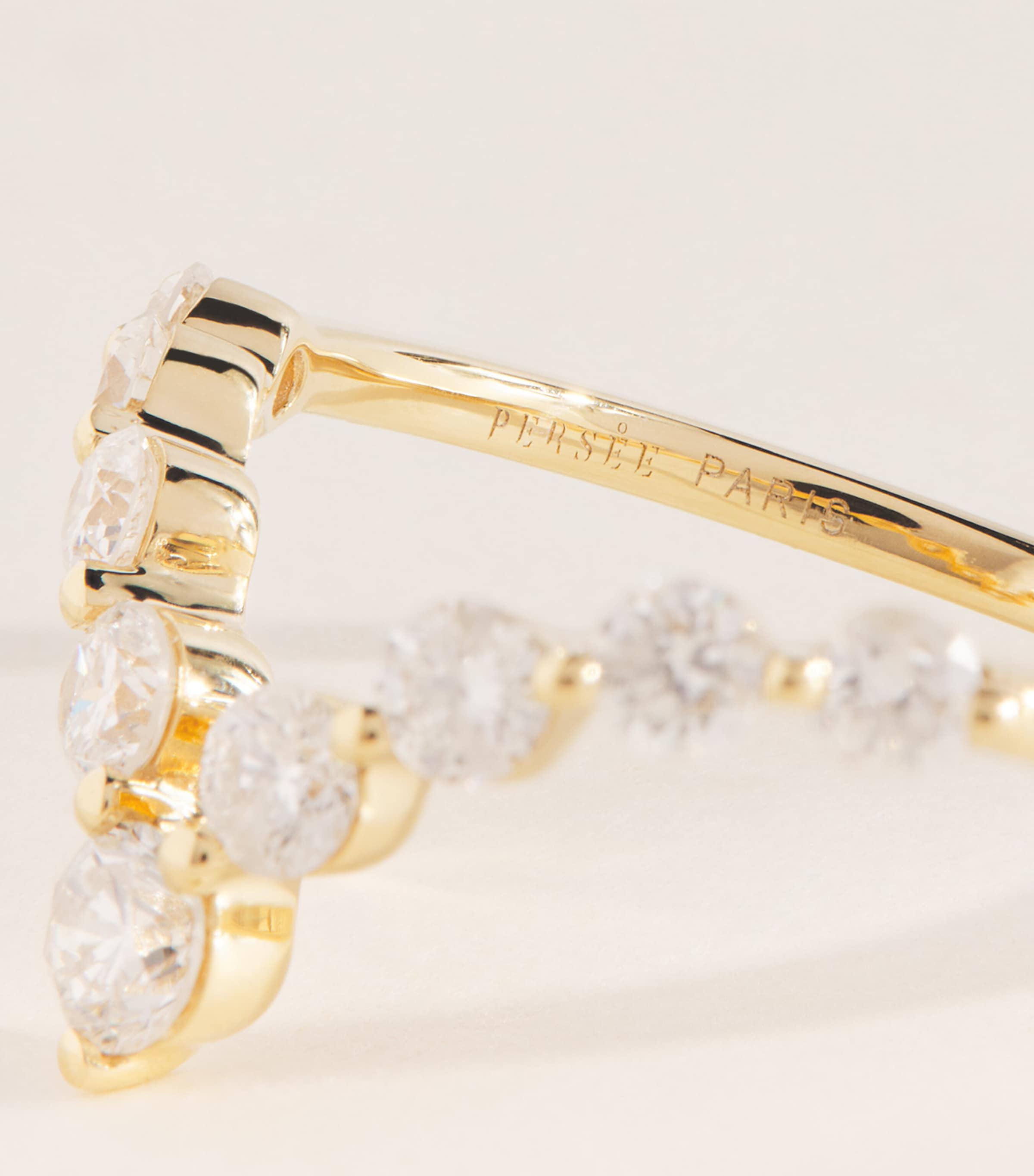 Persée Yellow Gold and Diamond Wave Dome Ring Yellow Gold Image 4
