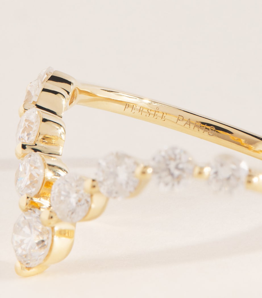 Persée Yellow Gold and Diamond Wave Dome Ring Yellow Gold Image 4
