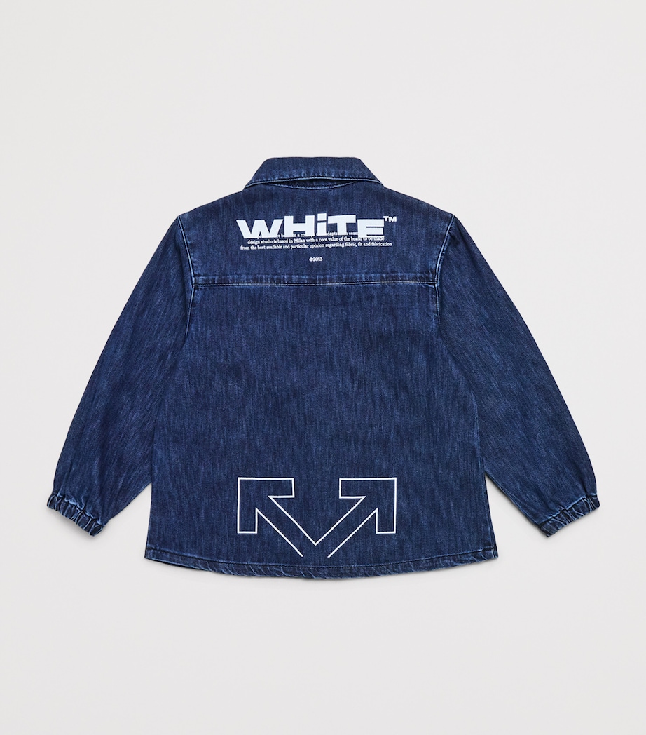 Logo Denim Shirt (4-12+ Years) 3401INDIGO-WHITE Image 2