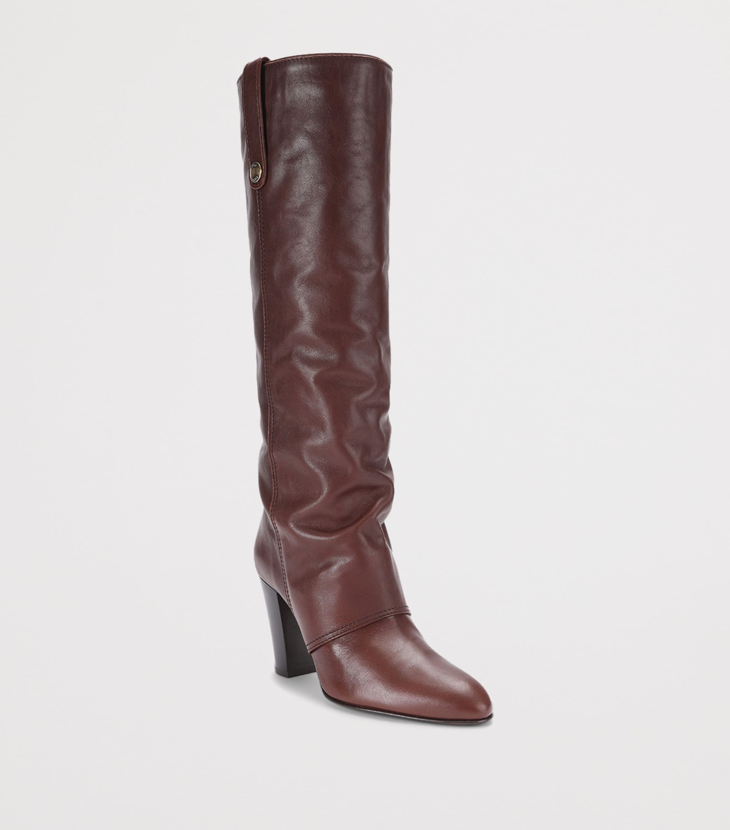 Chloé Leather Anouk Knee-High Boots 90 Dark Brown Image 2