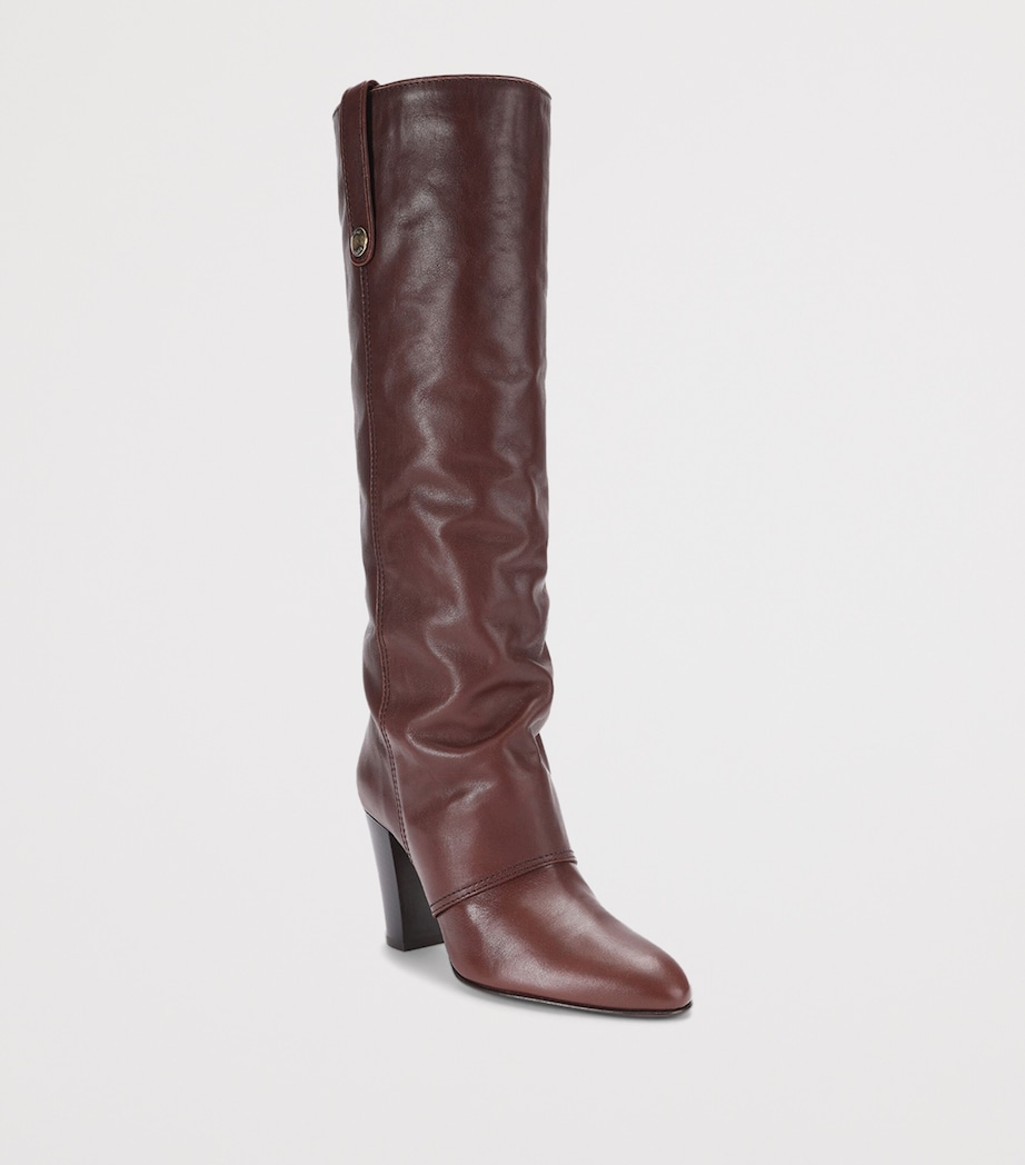 Chloé Leather Anouk Knee-High Boots 90 Dark Brown Image 2