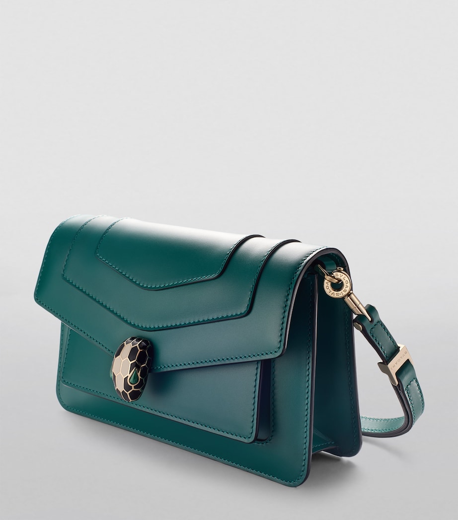 Leather Serpenti Forever East-West Shoulder Bag GREEN LIGHT Image 3