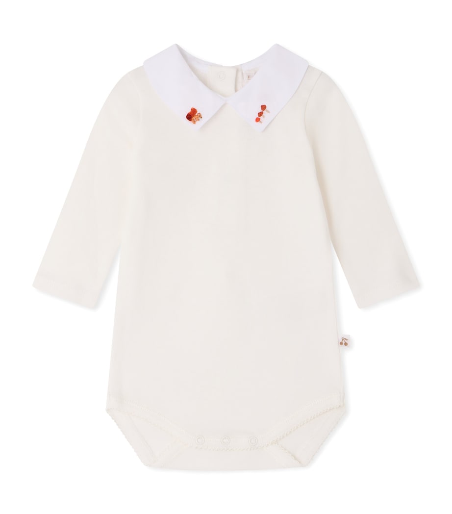 Bonpoint Cotton Collared Bodysuit (3-18 Months) Blanc Lait Image 1