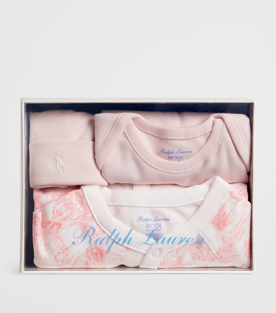 Toile Polo Bear All-In-One, Bodysuit and Hat Set (3-9 Months) PINK MU Image 3