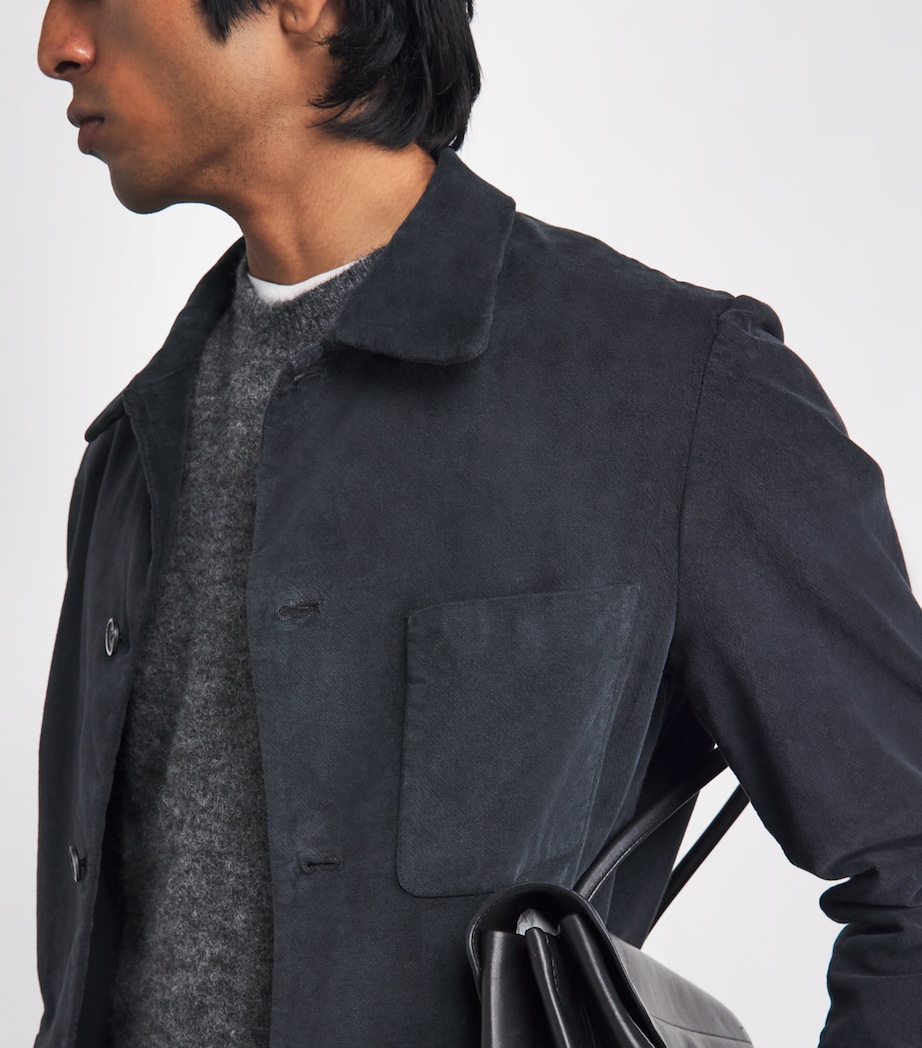 Barena Mens Stretch-Cotton Overshirt Piombo Image 3