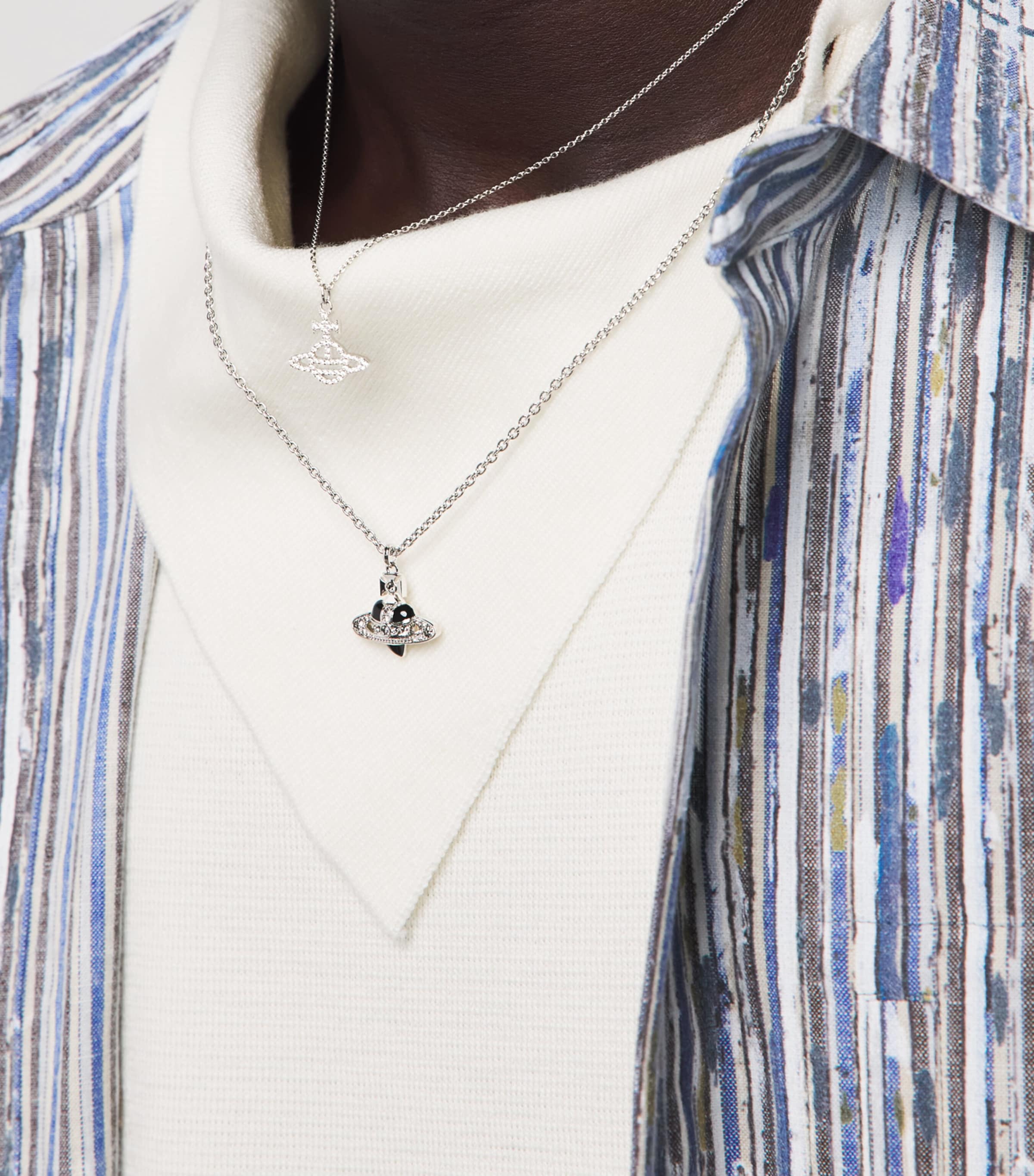 Vivienne Westwood Calliope Pendant Necklace Plat/wht Cz Image 4