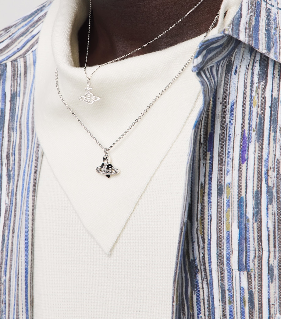 Vivienne Westwood Calliope Pendant Necklace Plat/wht Cz Image 4