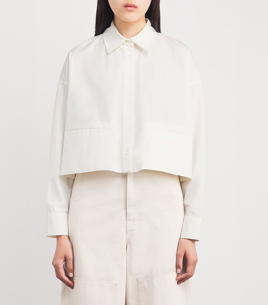 Cotton Poplin Cropped Shirt WHITE Image 3