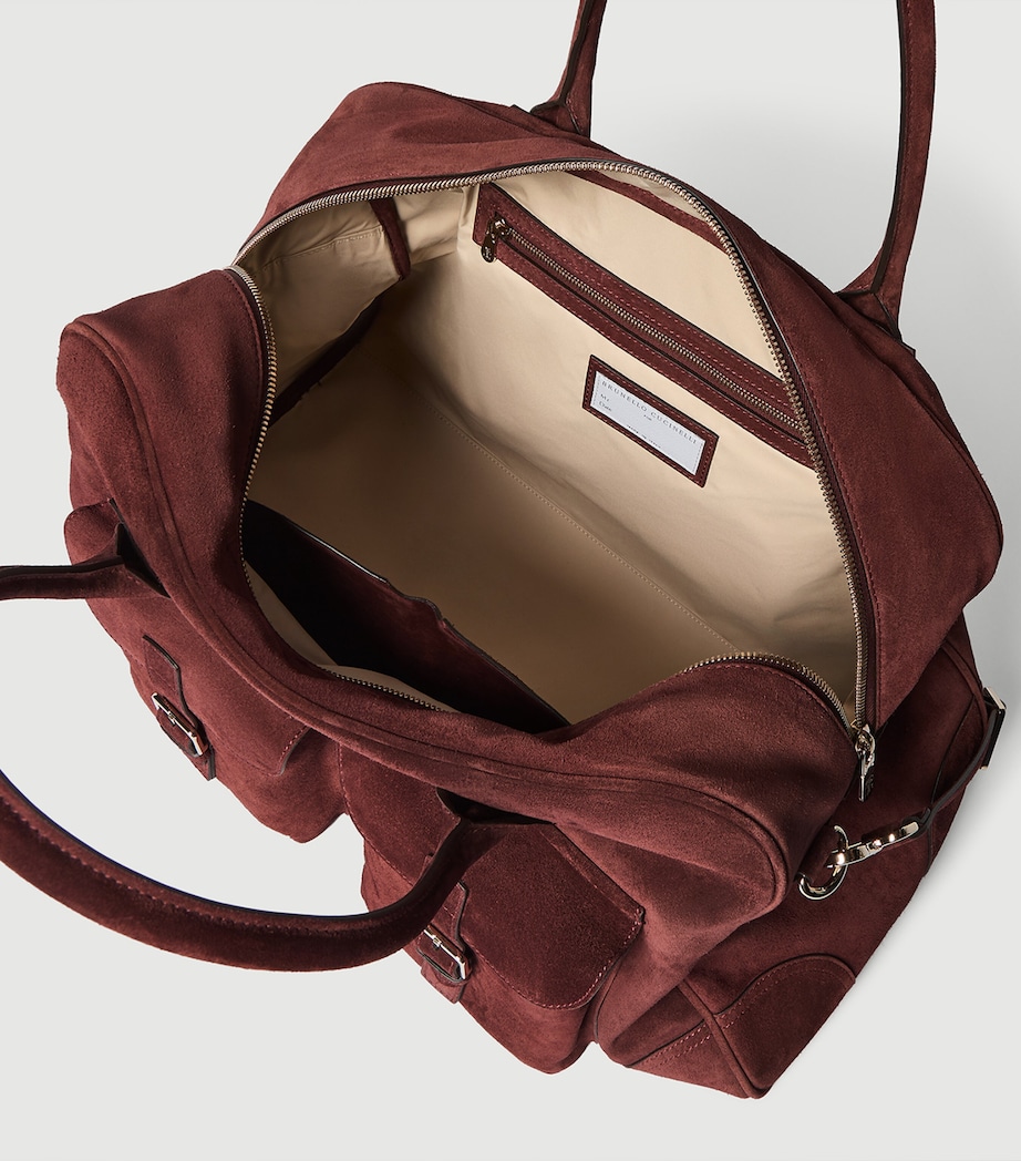 Brunello Cucinelli Suede Travel Holdall Bag Image 3