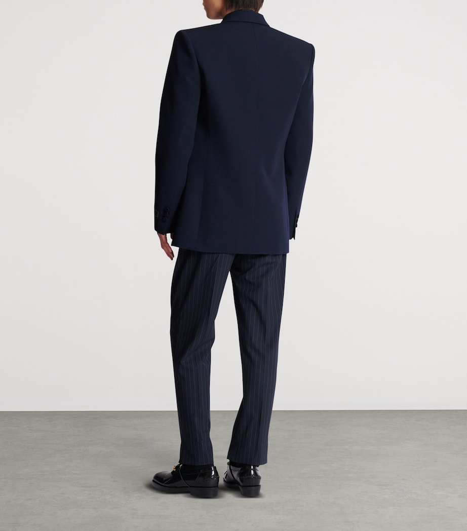 Wool Crystal-Embellished Emblem Blazer SFI BLEU/CRISTAL Image 5