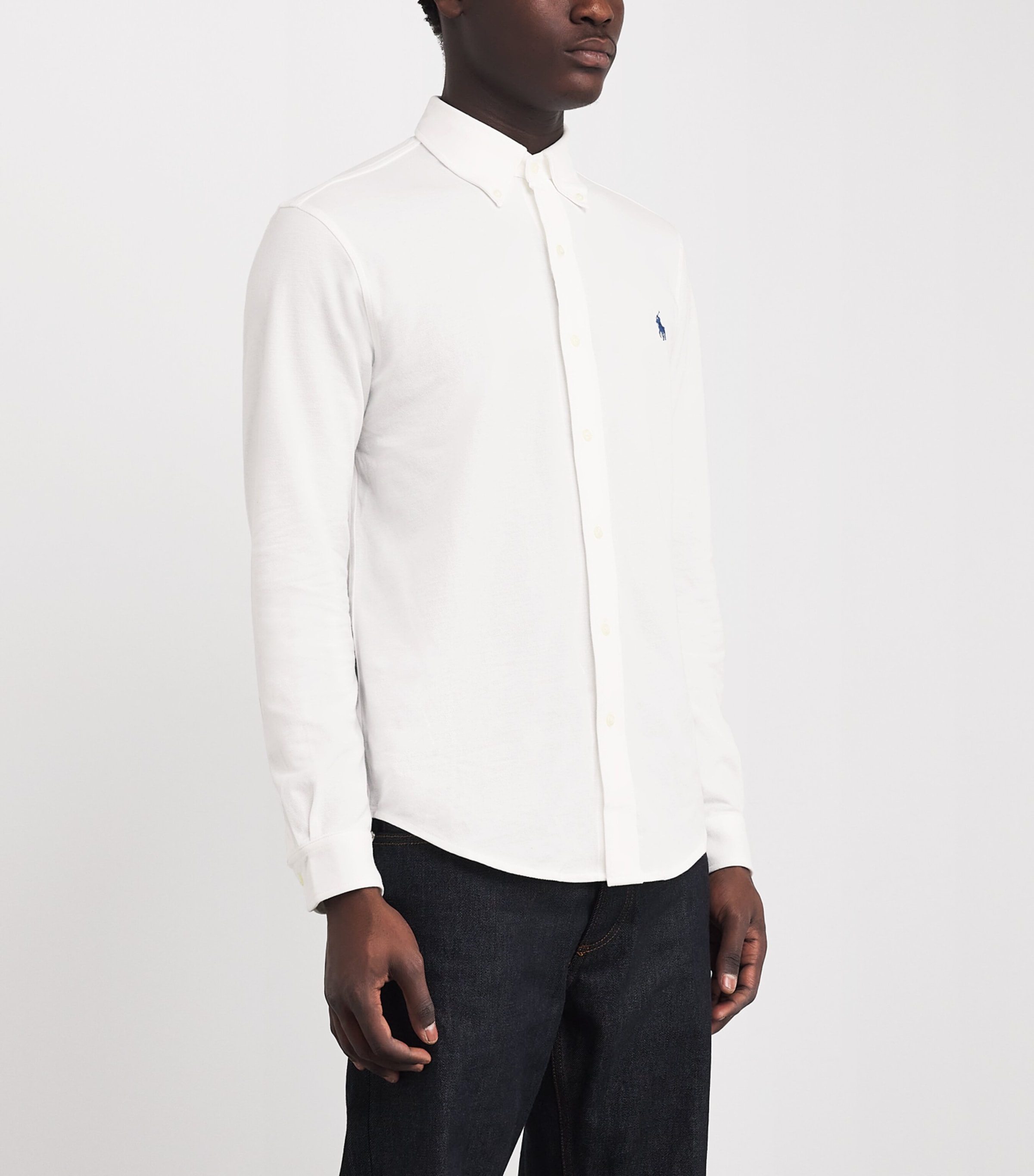 Cotton Textured Polo Shirt WHITE Image 3
