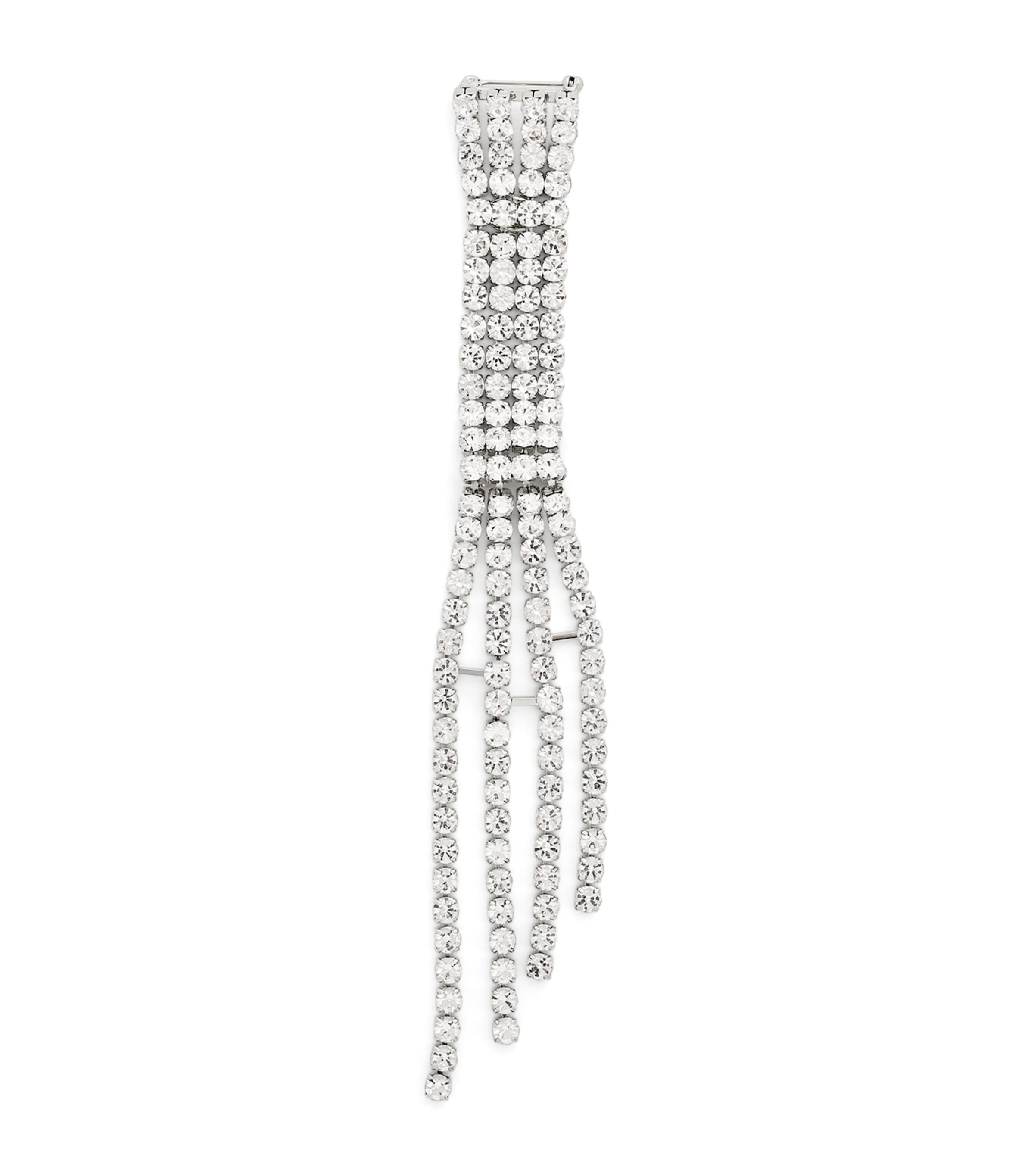 Weekend Max Mara Crystal Fringed Brooch In Grey