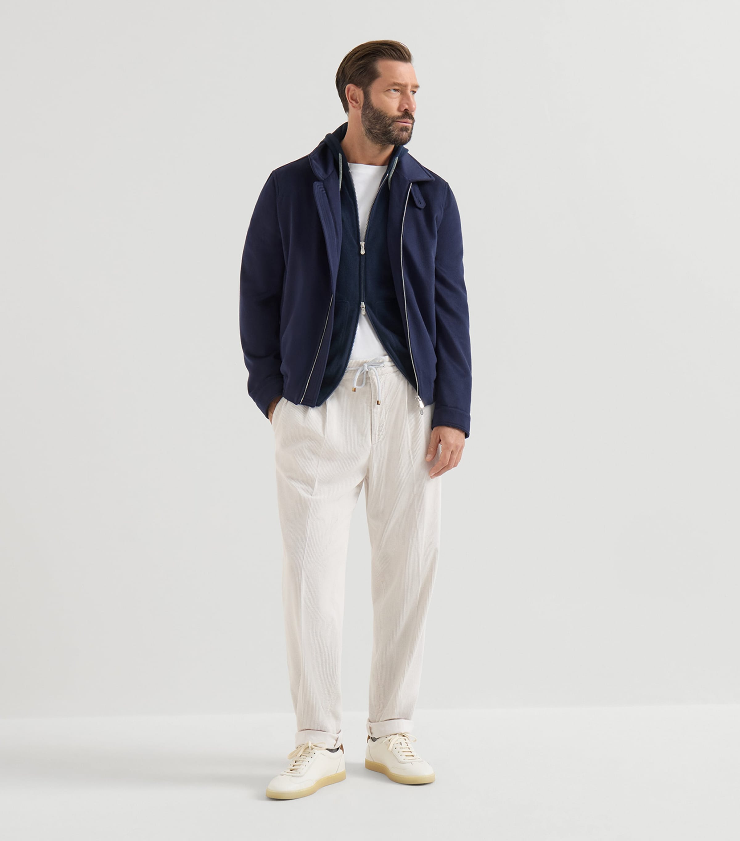 Brunello Cucinelli Mens Cashmere Hooded Cardigan Image 2