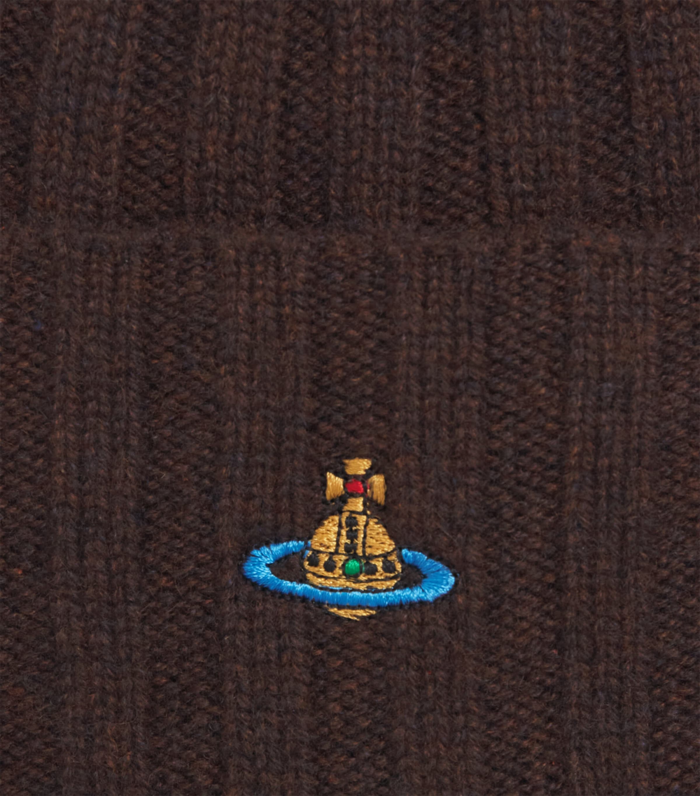 Vivienne Westwood Cashmere Classic Beanie Brown Image 3