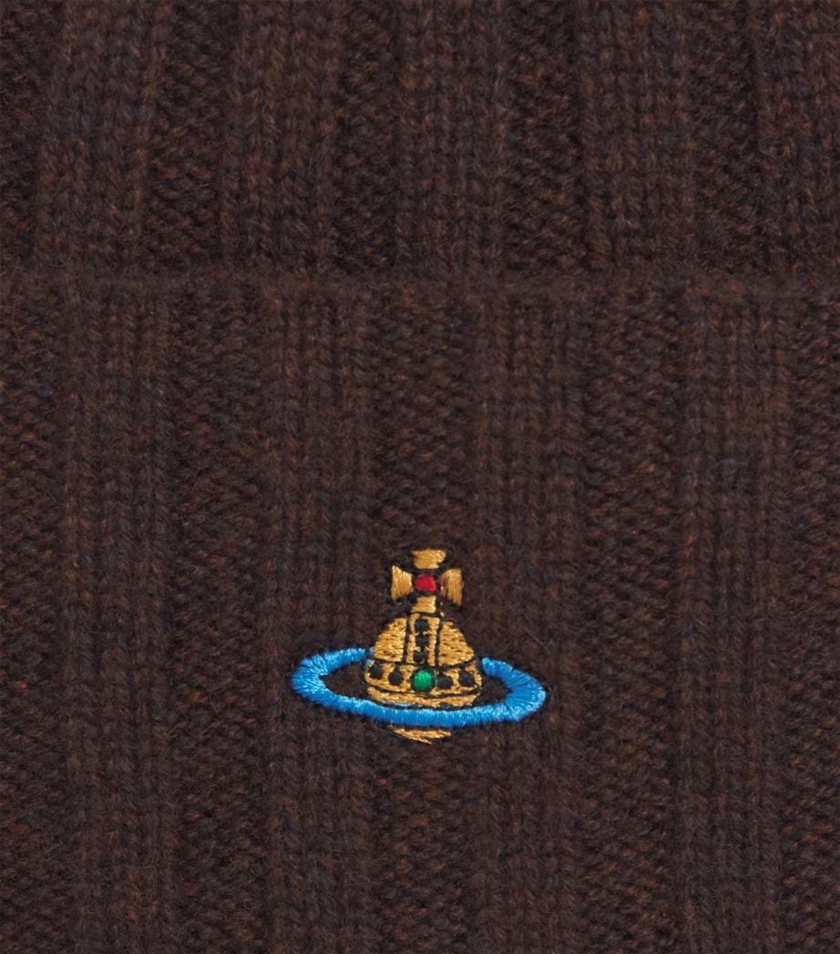 Vivienne Westwood Cashmere Classic Beanie Brown Image 3