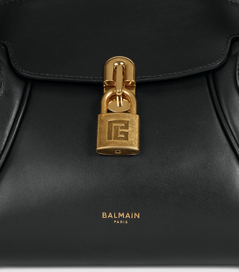 Balmain Womens Small Leather Pulse Day Top-Handle Bag Noir Image 9