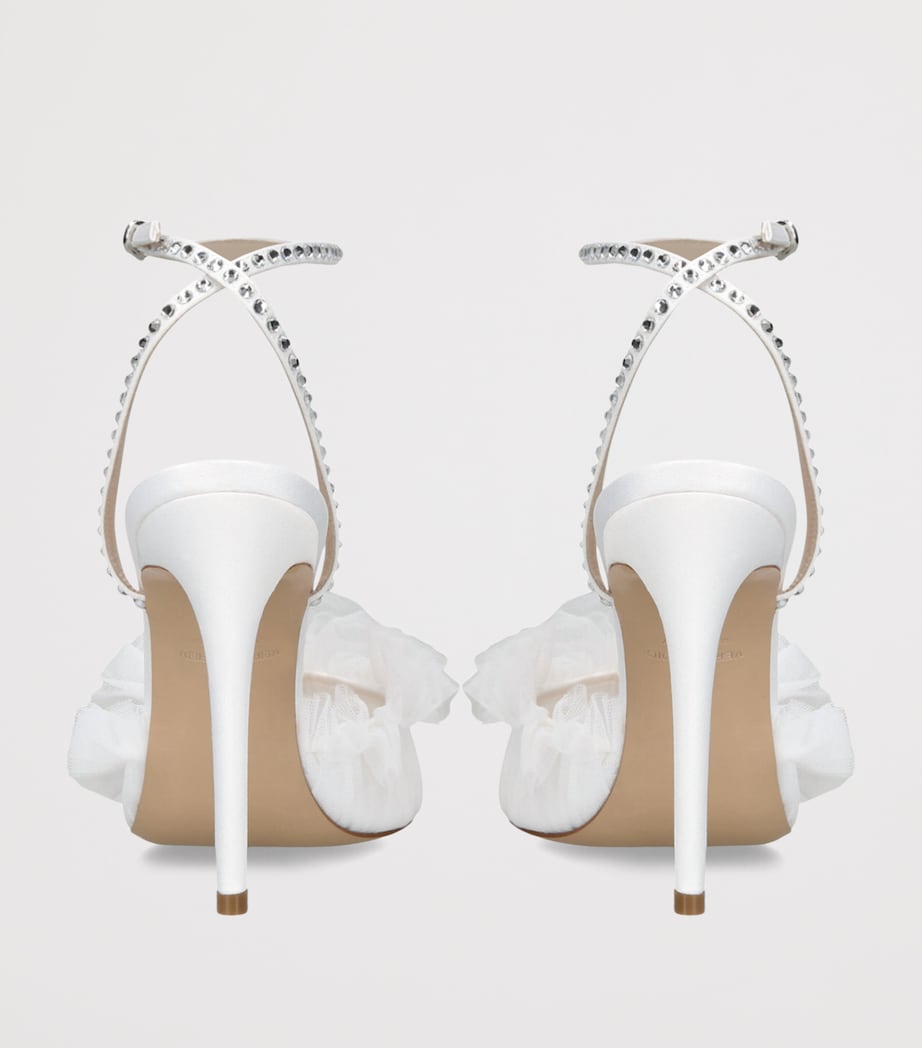 Andrea Wazen Embellished Franca Glitz Pumps 105 White Image 4
