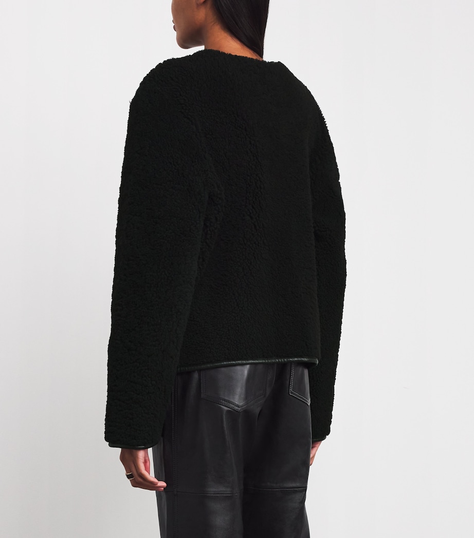 Shearling Bliss Bomber Jacket 0003 DARK CHOCOLATE Image 4