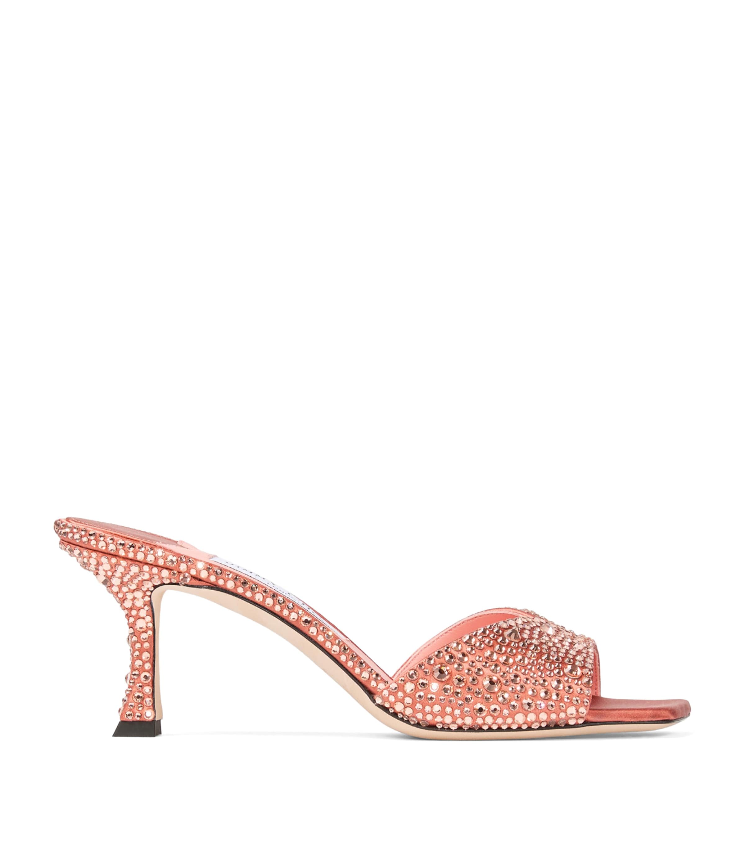 Jimmy Choo Skye 70 Embellished Satin Sandals Grapefruit Image 1