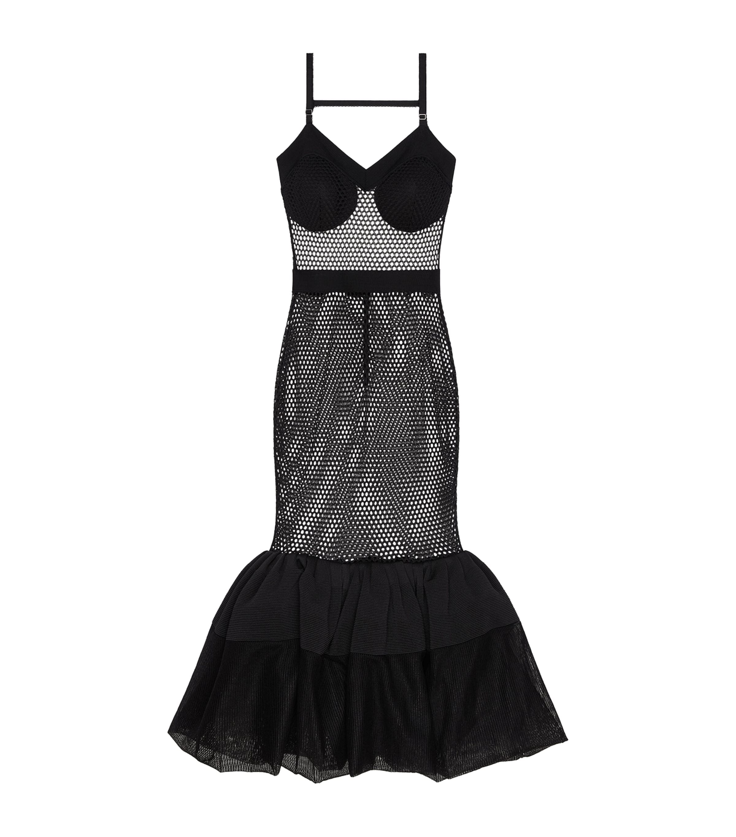 Givenchy Womens Knit Midi Dress Black Image 1