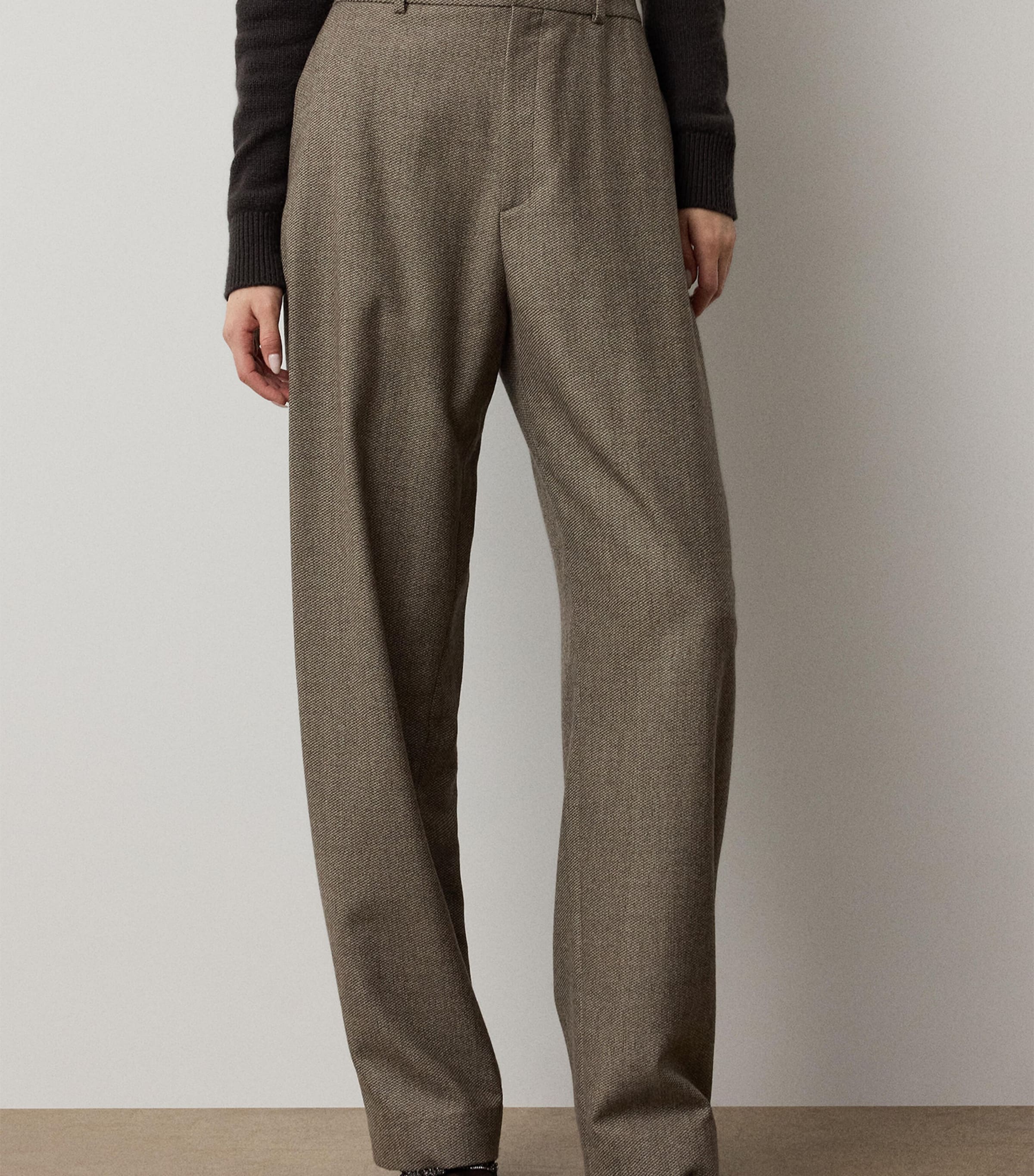 Ralph Lauren Collection Womens Tweed Leandre Trousers Taupe Multi Image 2