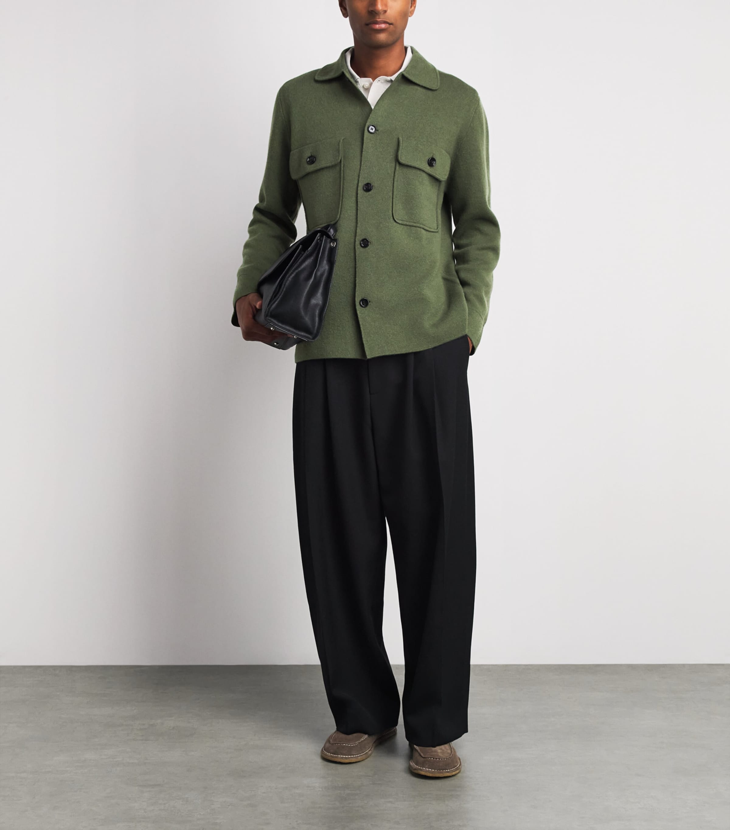 Allude Mens Virgin Wool-Cashmere Overshirt Image 2