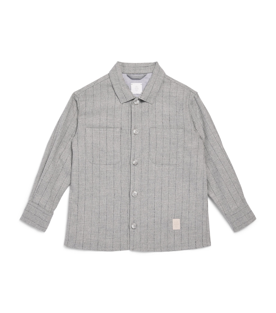 Eleventy Kids Stripe Shirt (4-14 Years) Grigio Med Mel. Image 1