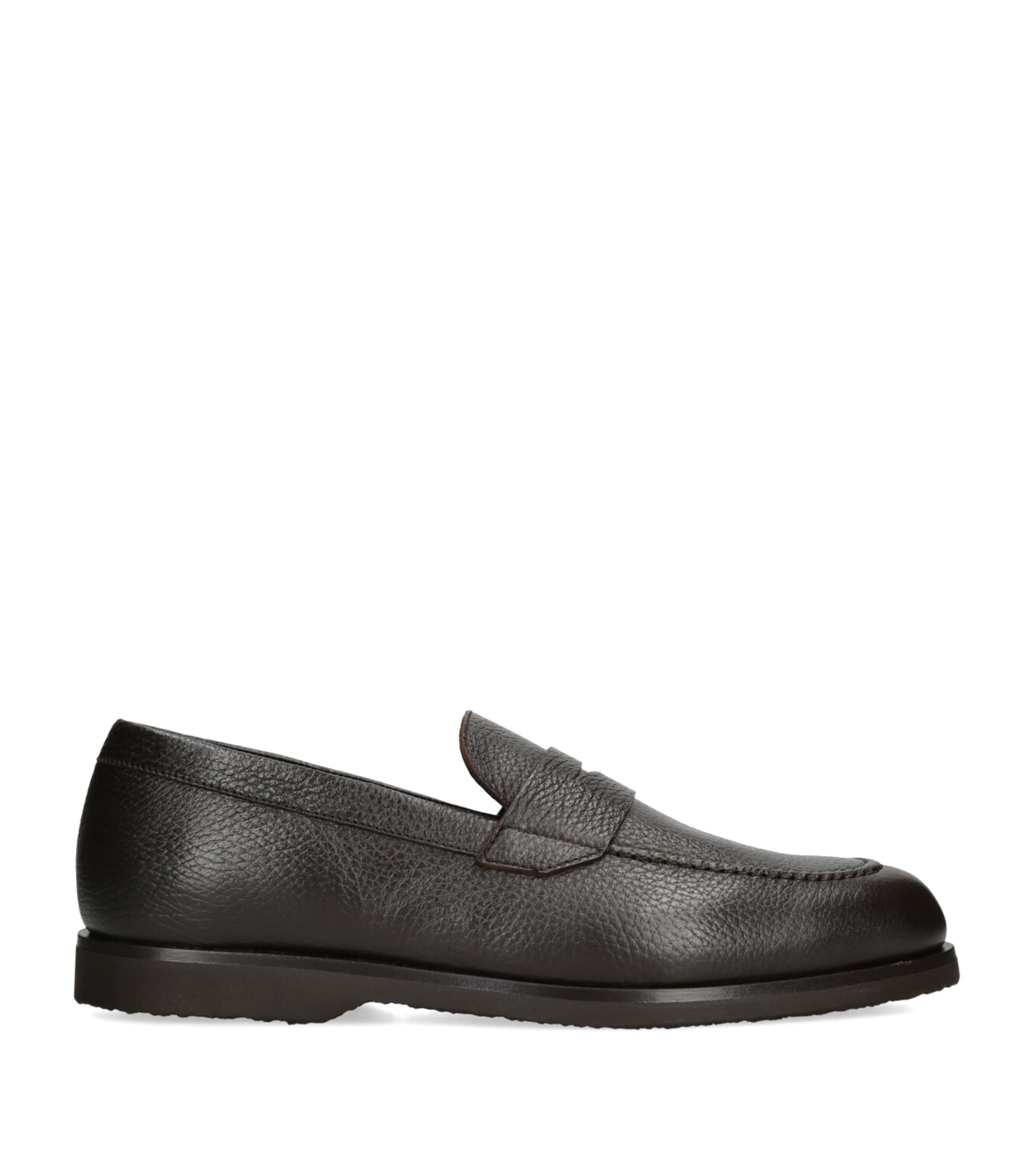 Harrys Of London Leather Beck Loafers In Brown