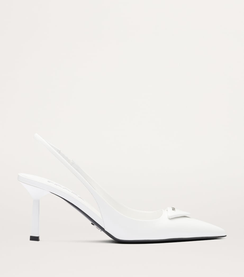 Brushed Leather Slingback Pumps 75 F0009 Image 2