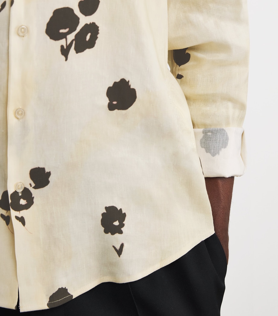 Linen-Blend Floral Shirt OFF WHITE Image 6
