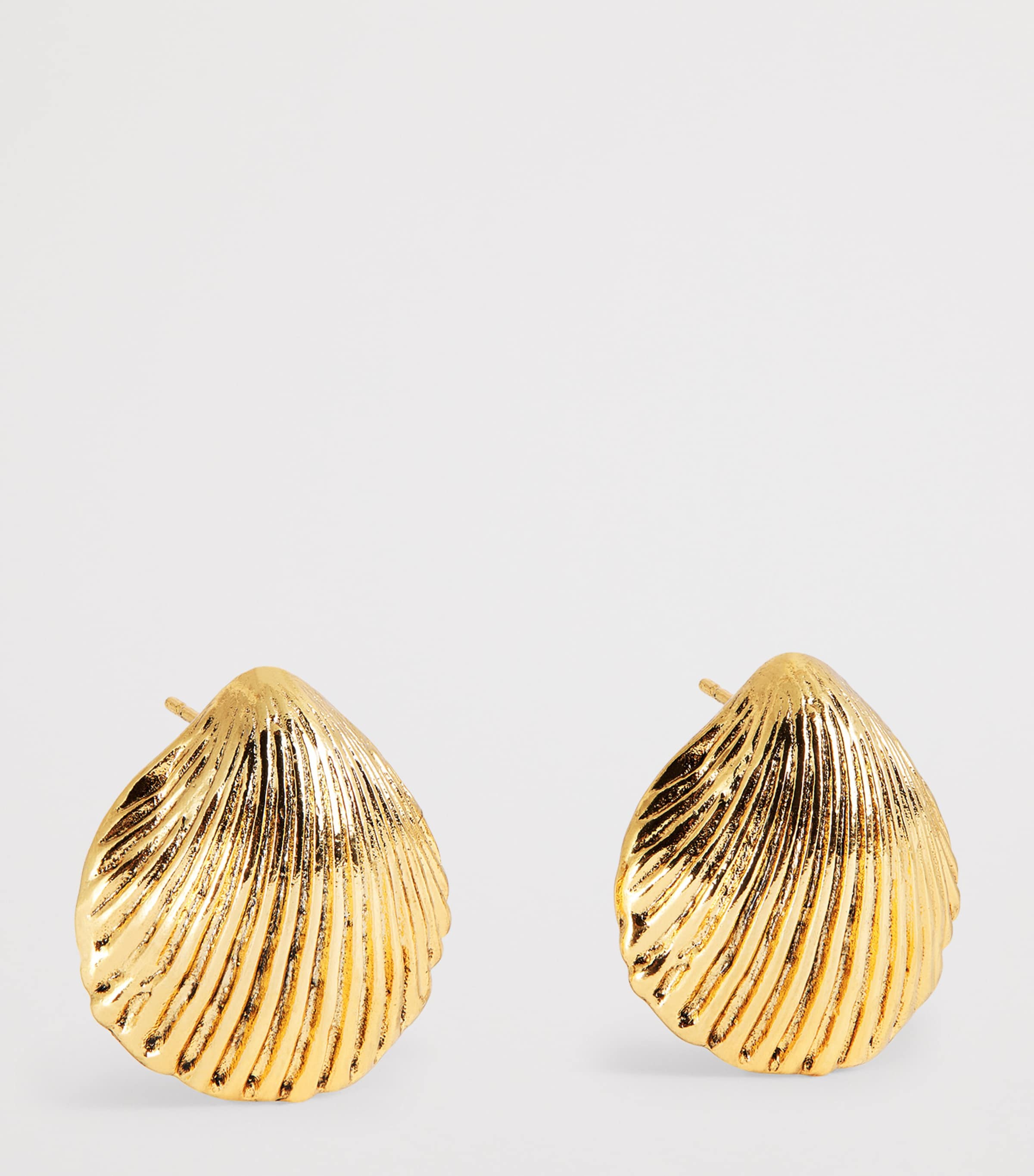 Rixo Gold-Plated Meyra Shell Earrings Gold Image 3