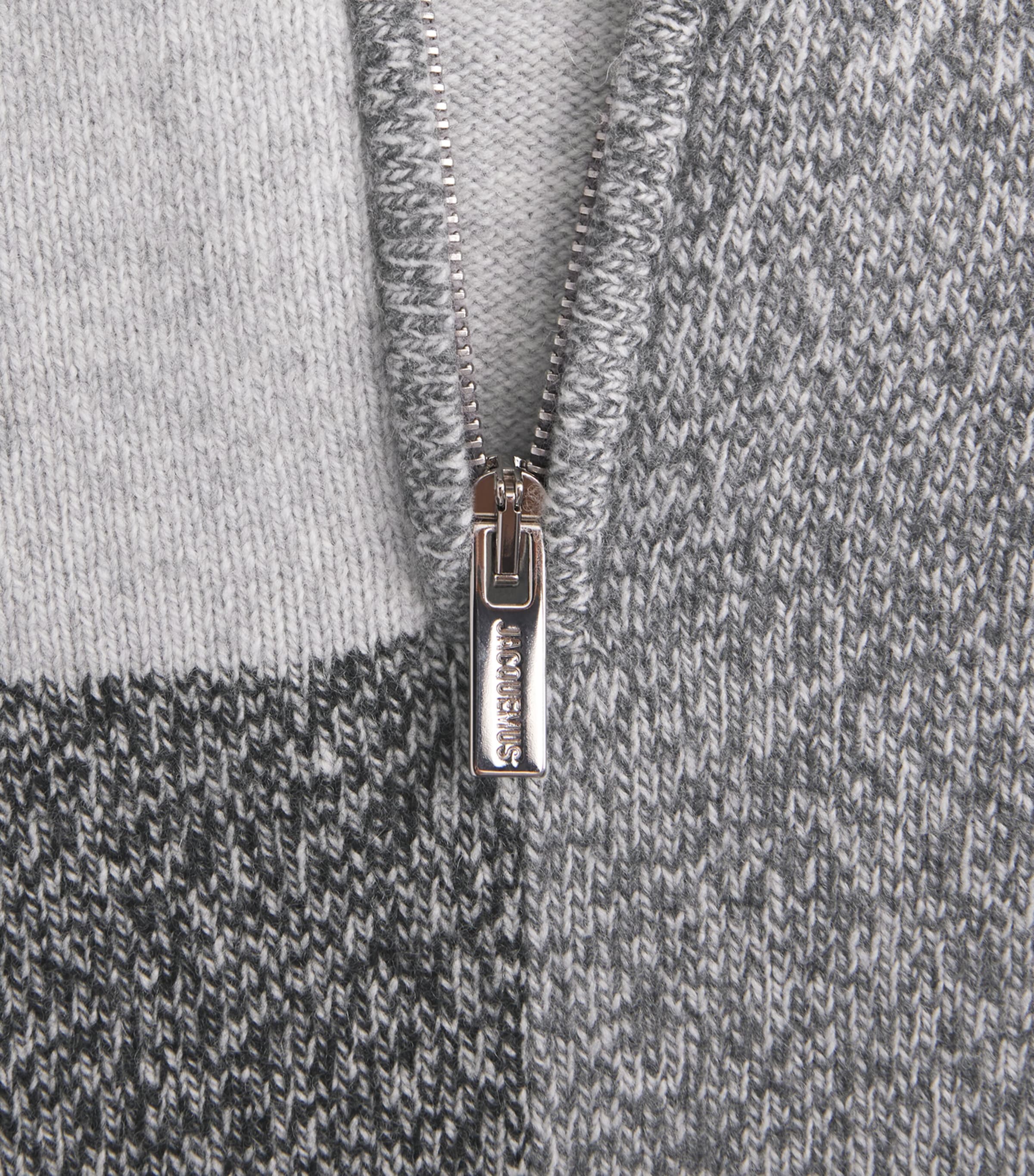 Jacquemus Mens Merino Wool-Cashmere Orlando Quarter-Zip Sweater Multi Grey Image 6