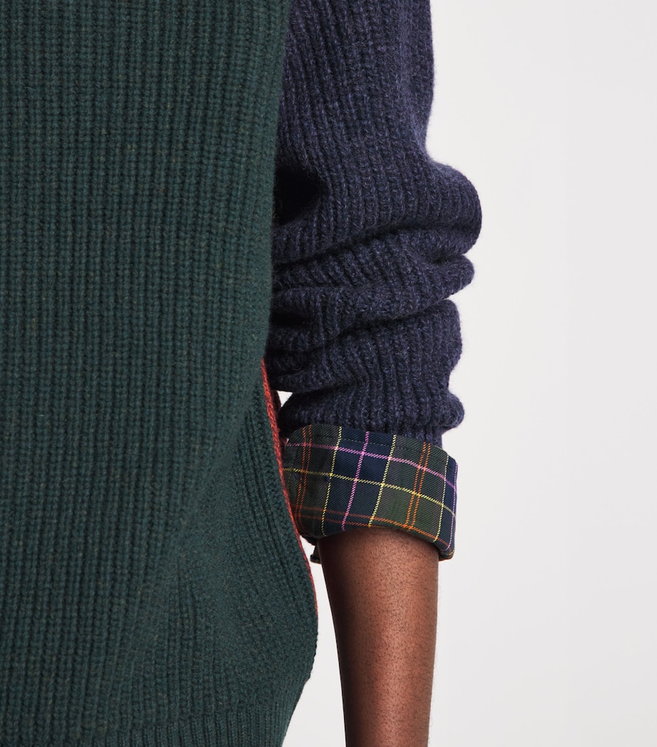 Barbour Mens x Paul Smith Wool Tyne Sweater Bottle Green Image 5
