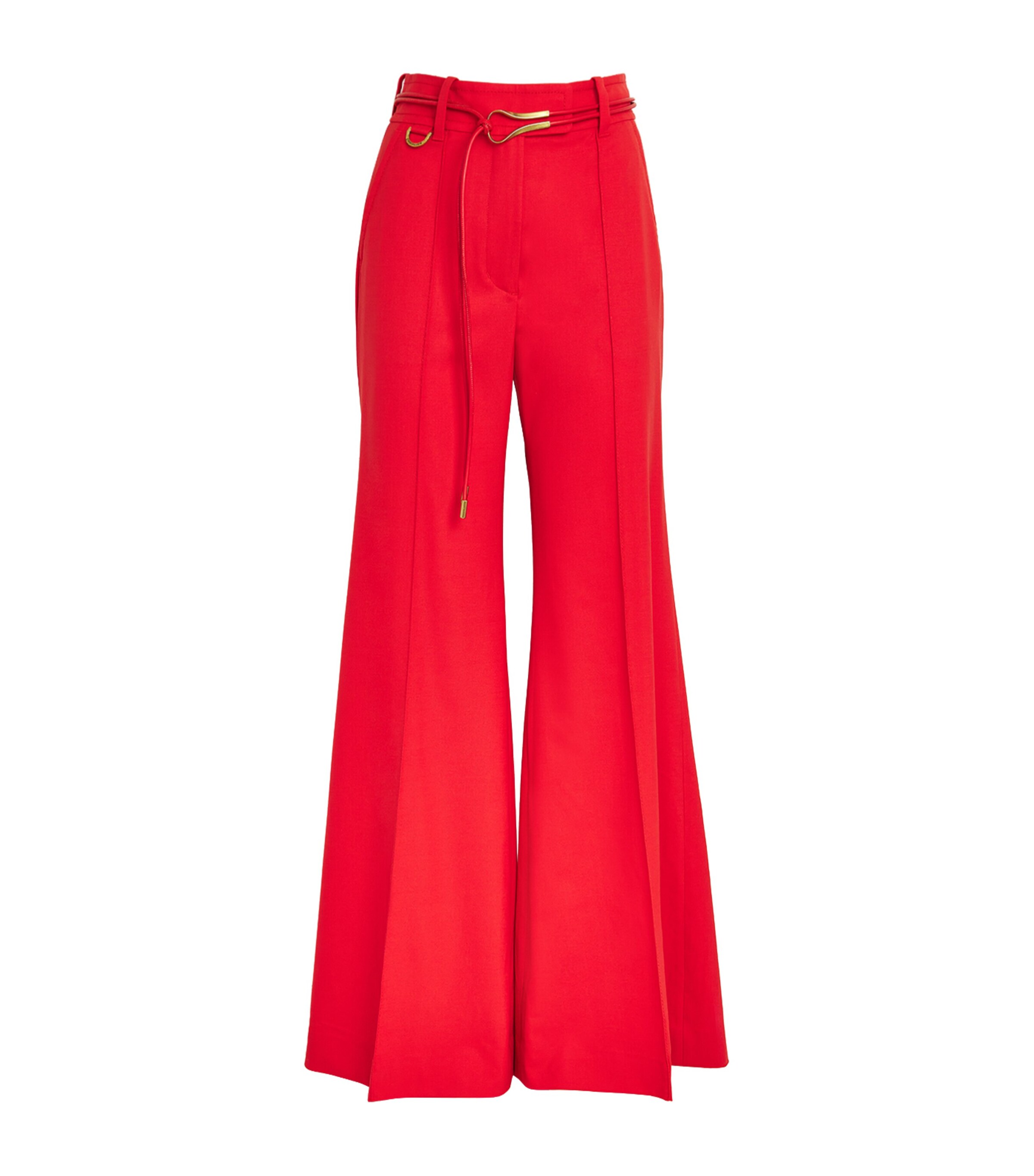 Wool-Blend Crush Tailored Trousers REDRED Image 1