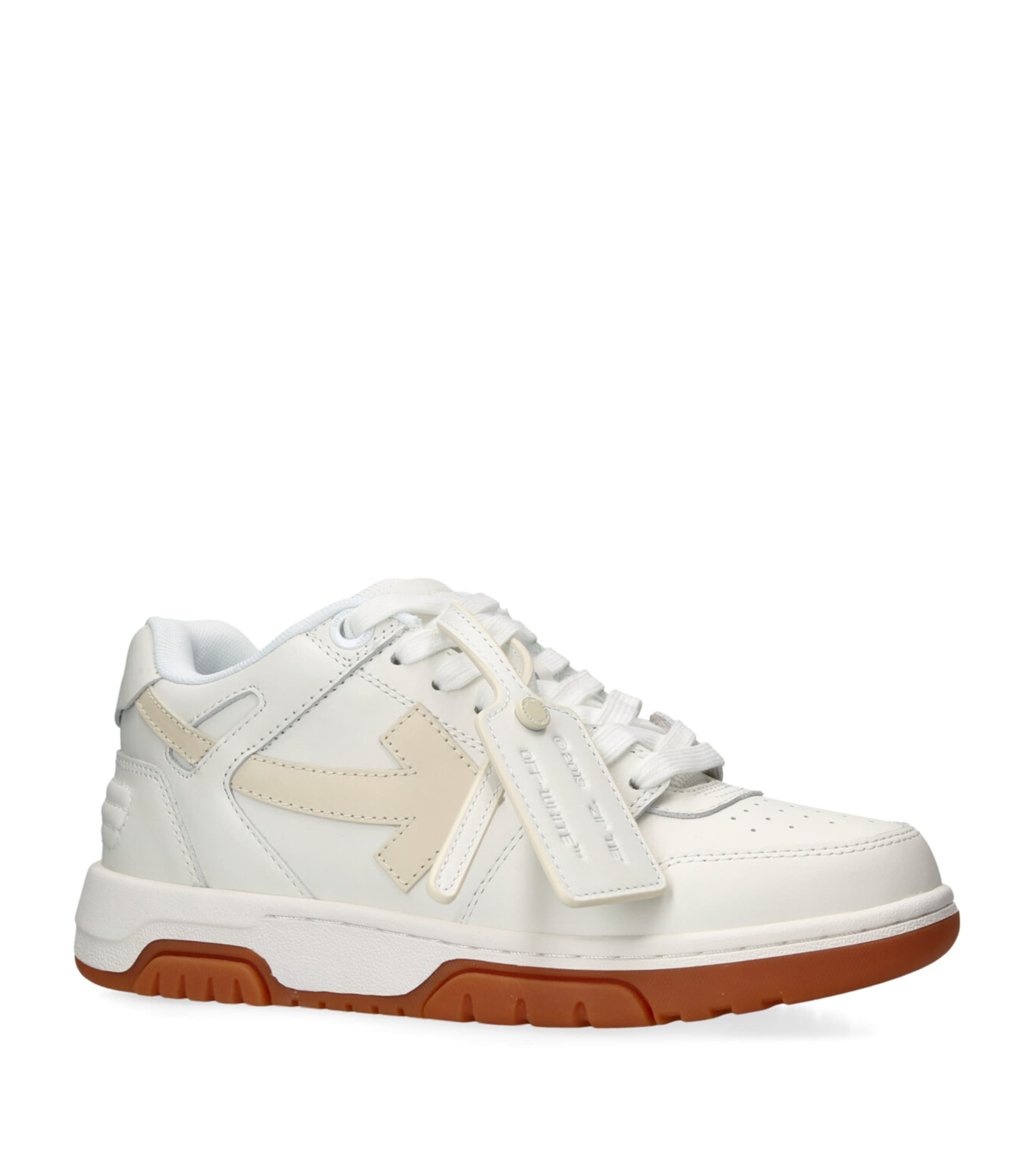 Off-White White Leather OOO Sneakers | Harrods US
