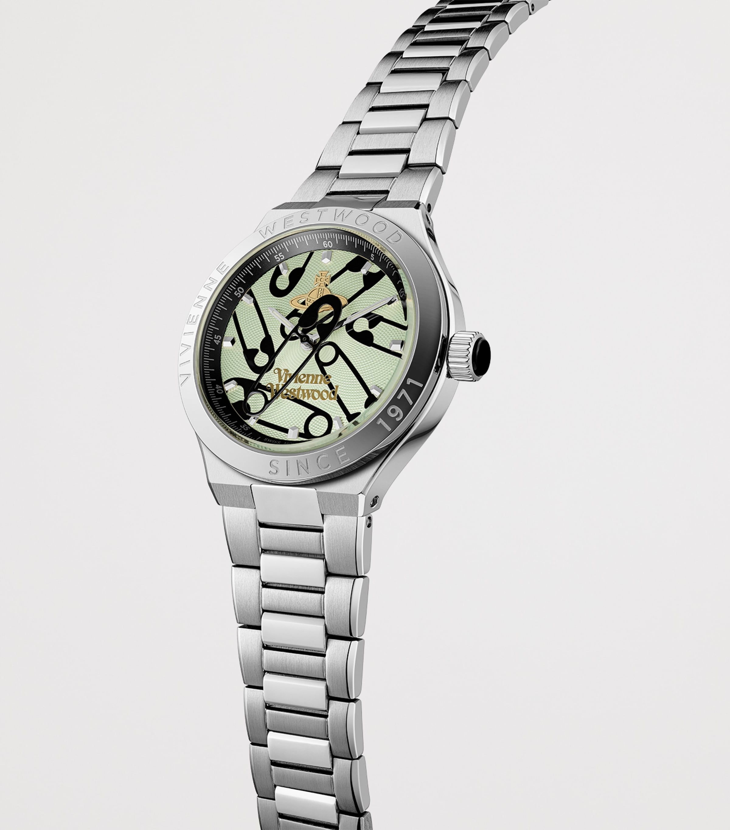 Vivienne Westwood Stainless Steel Berwick Watch 37mm Grn Slvr Image 2