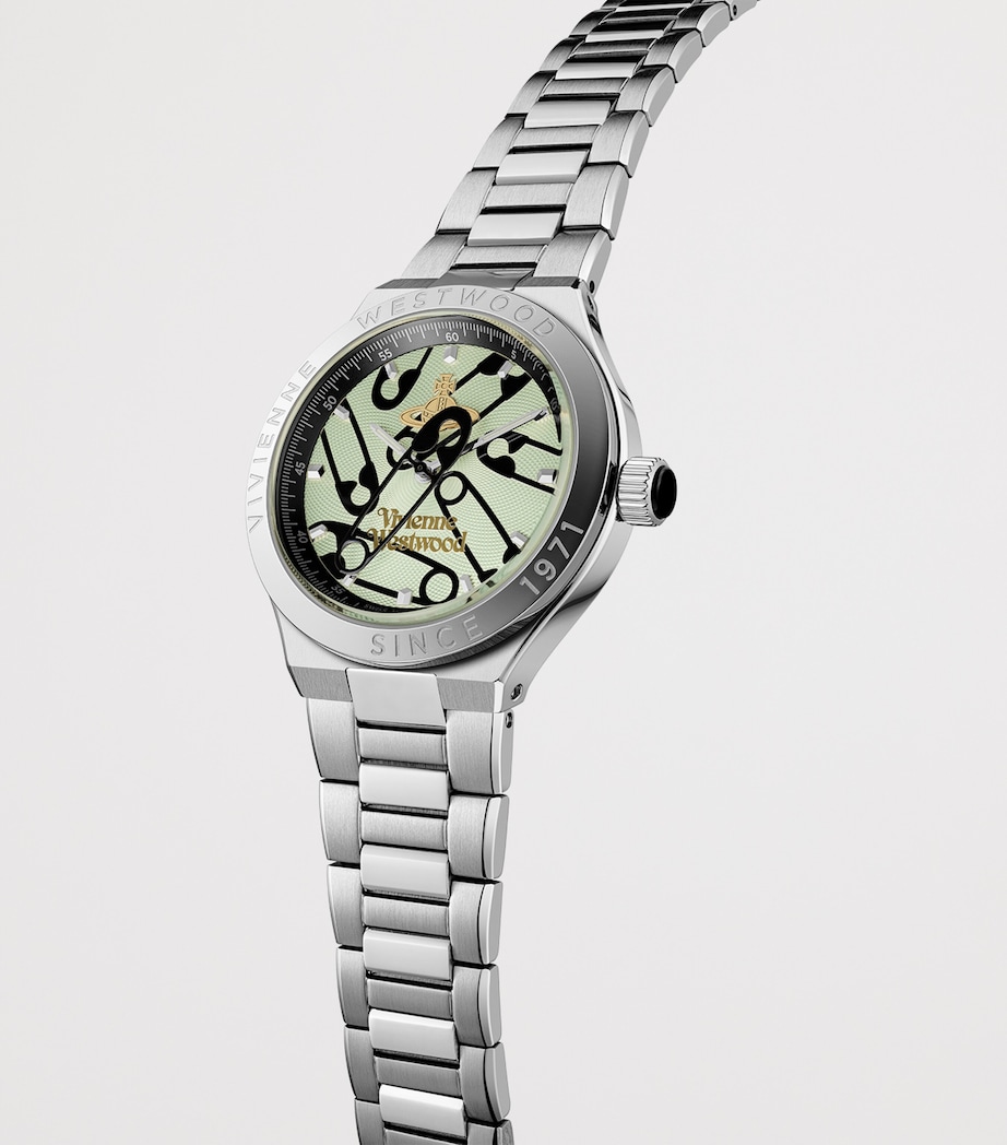 Vivienne Westwood Stainless Steel Berwick Watch 37mm Grn Slvr Image 2